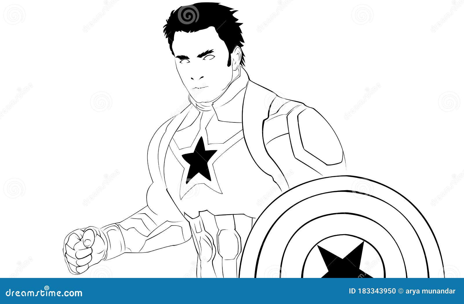 Wallpaper #0X2L9I4Bnwiau_P6ug8p55 Vektor Captain America Illustration Design Lineart Art Editorial Image