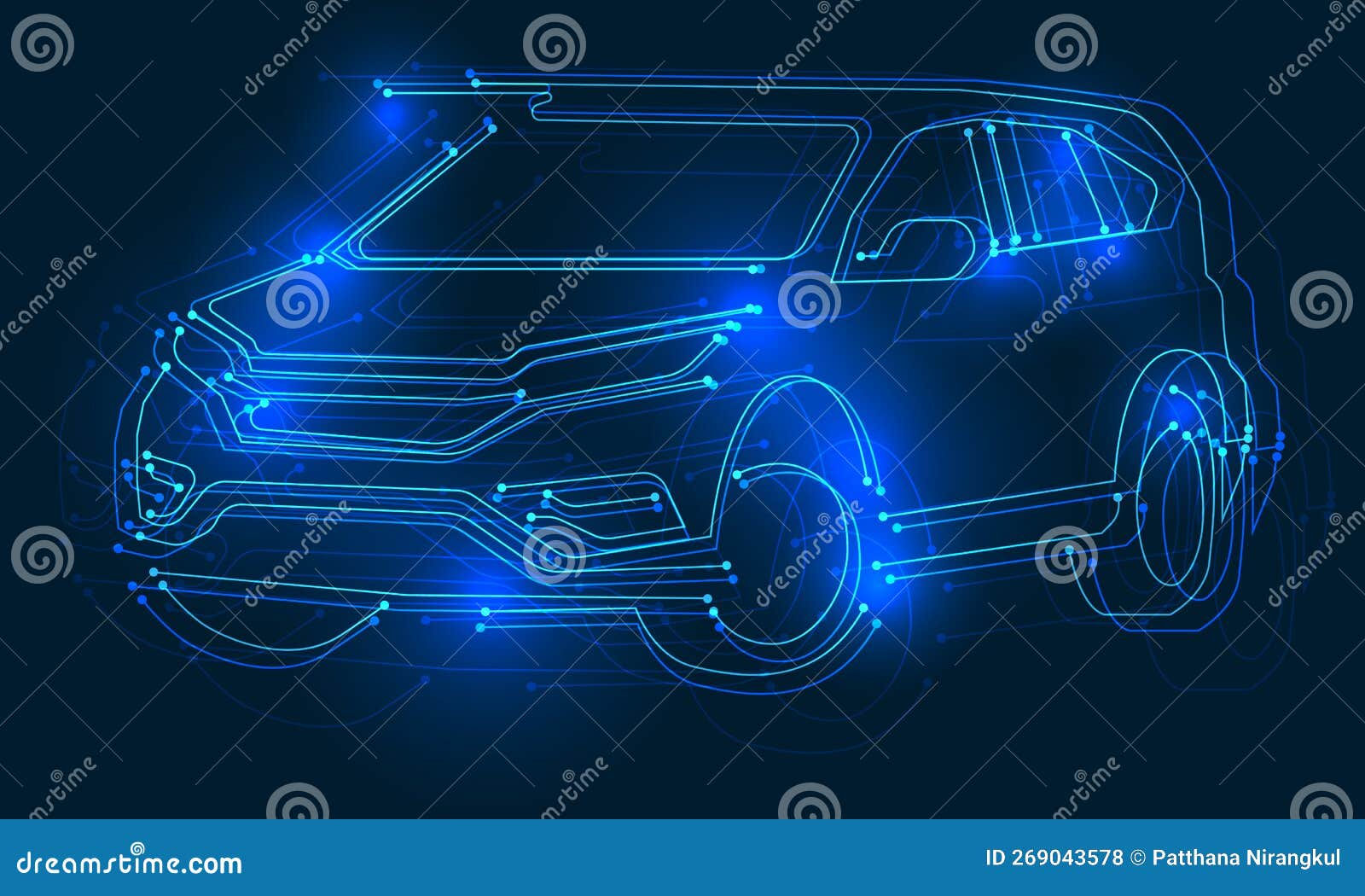 Wallpaper #dmdX_ZIBSpphPi3--Zv2238 Vector Blue Line Cyber Circuit Technology Smart Car Concept Futuristic