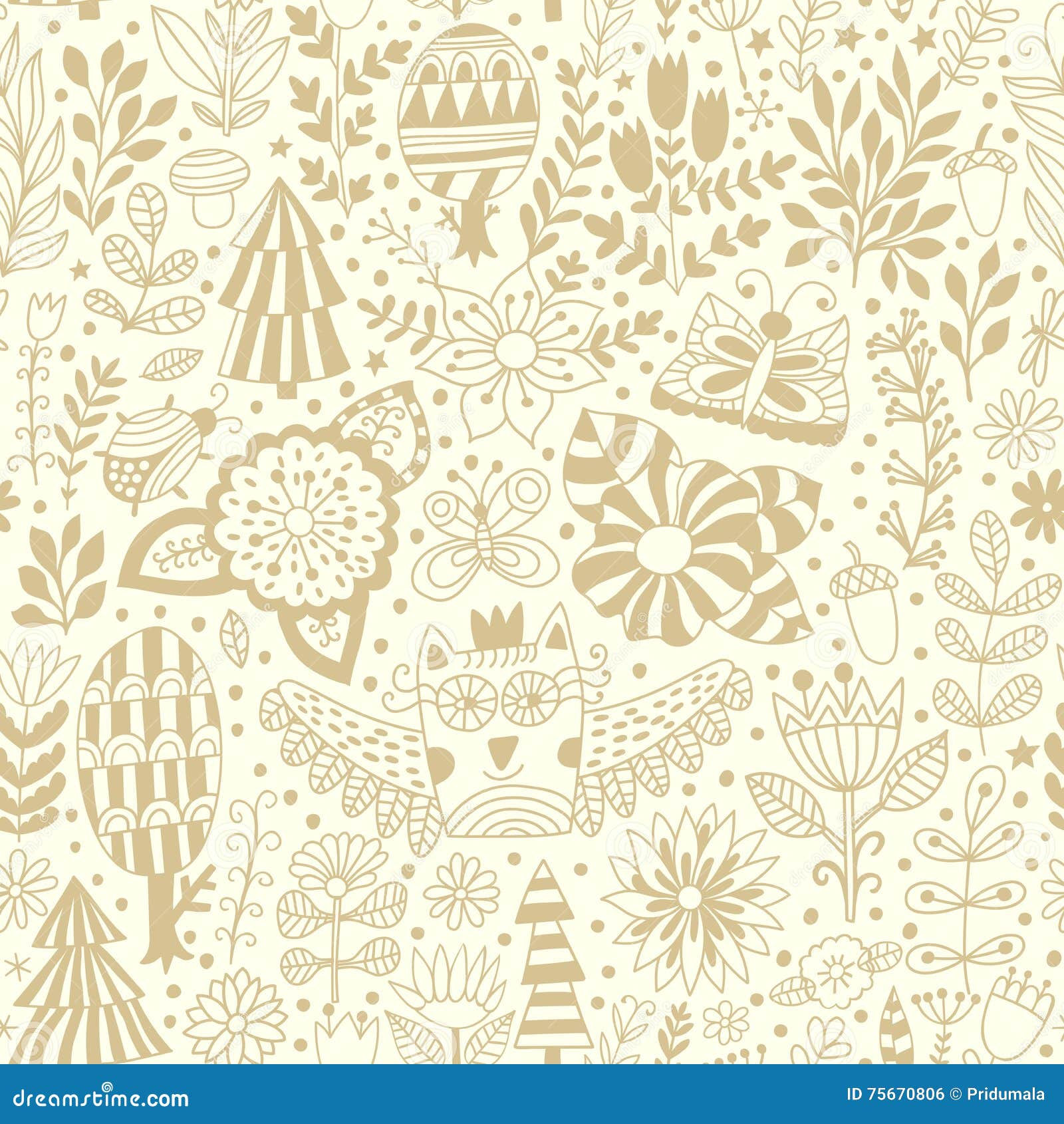 Wallpaper #lGcDC5MBSpphPi3-T9ct31 Vector Forest Design Floral Seamless Pattern Stock Vector