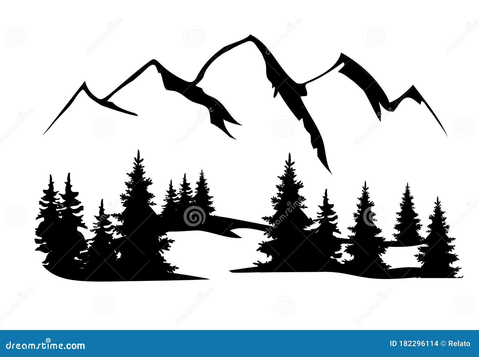 Wallpaper #x--qS5MBMN-XEVvVnztn122 Vector Mountains and Forest Silhouette Stock Vector Illustration of