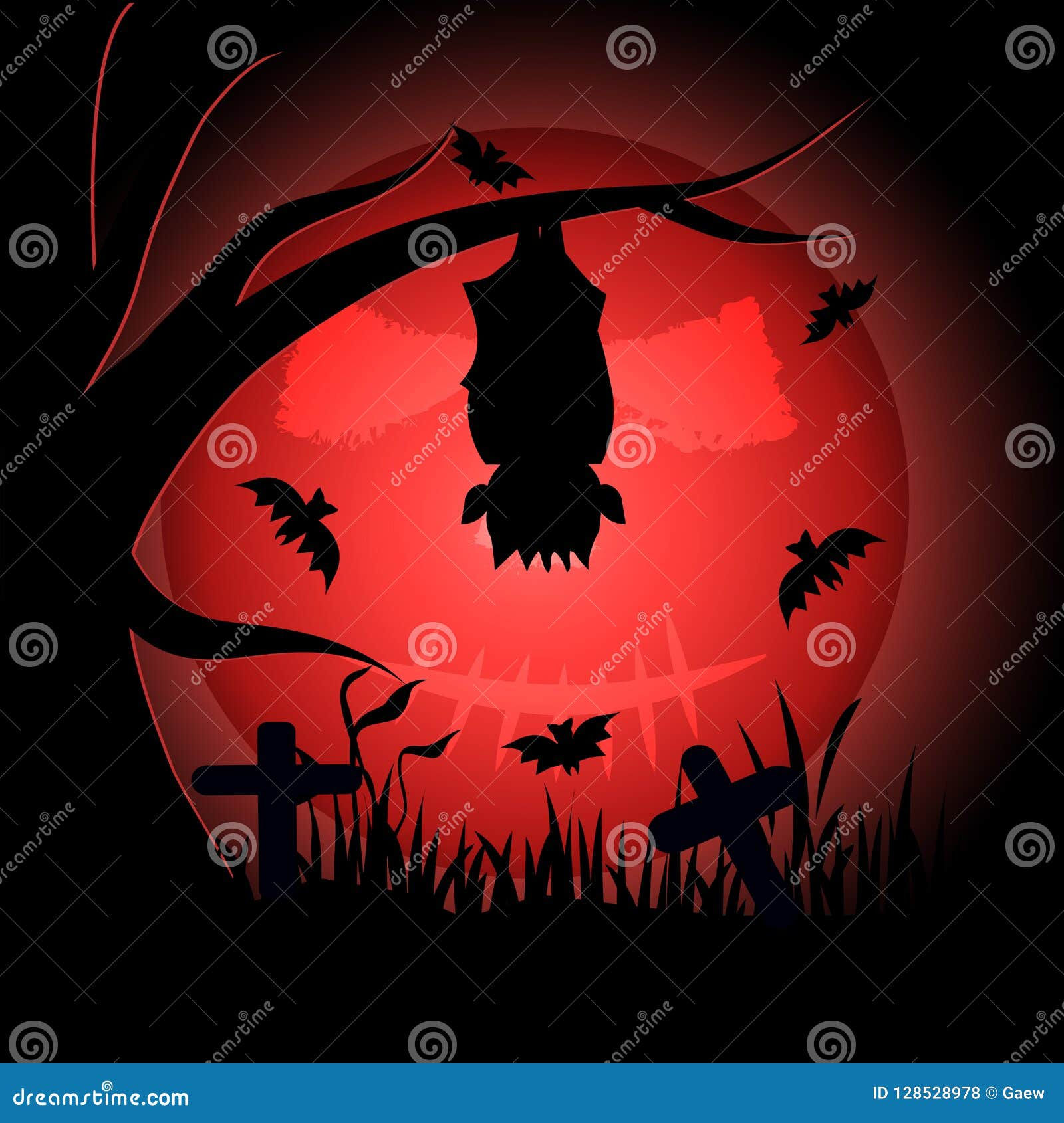 Wallpaper #r3KDMpMBX2lk1u3ogFrF83 Vampire Bat Hanging from a Spooky Tree with a Full Moon in the