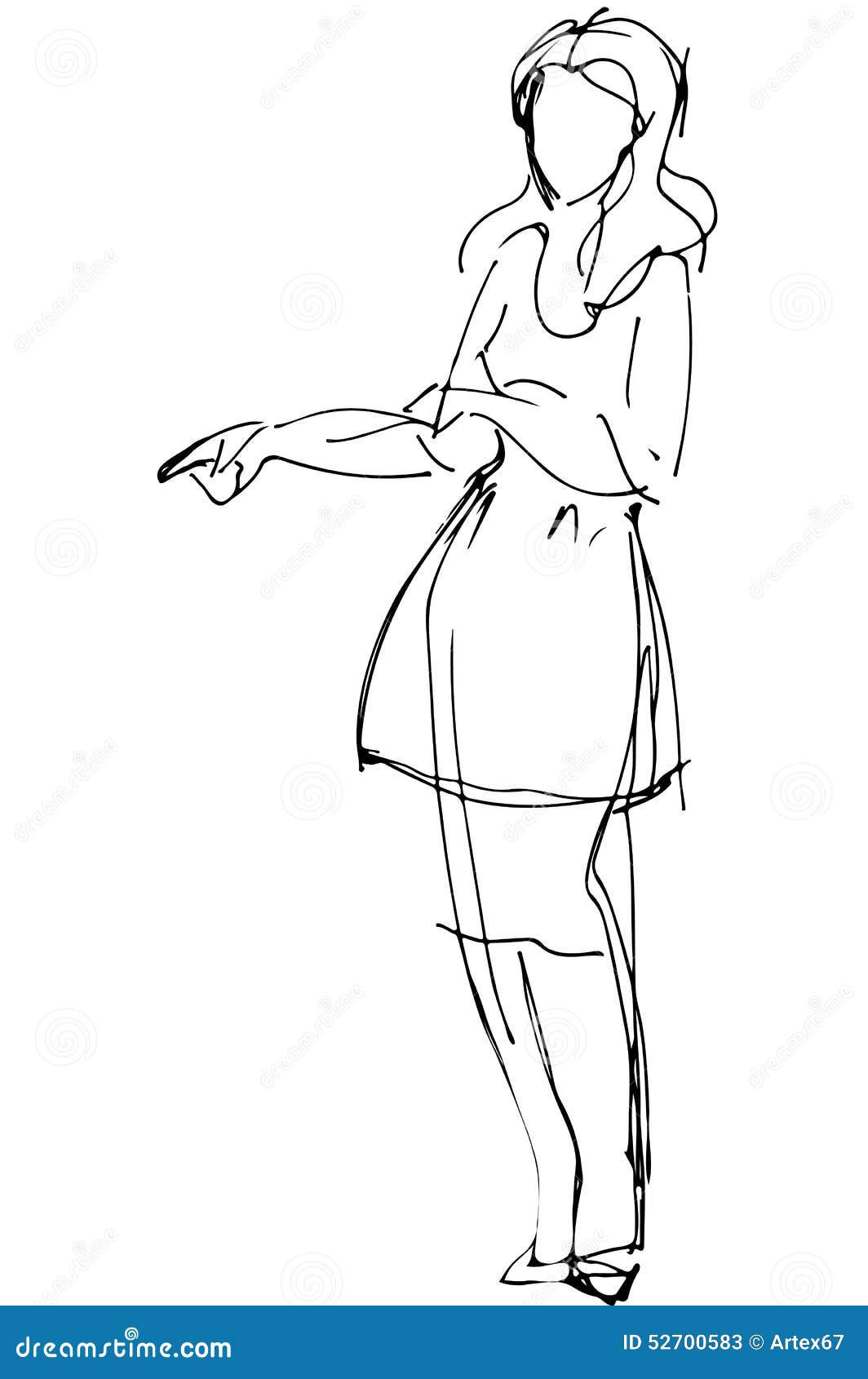 Wallpaper #nLgf2JIBJvJKYCmEN-Zo186 Vector Sketch of a Woman is Pointing Direction Cartoondealercom