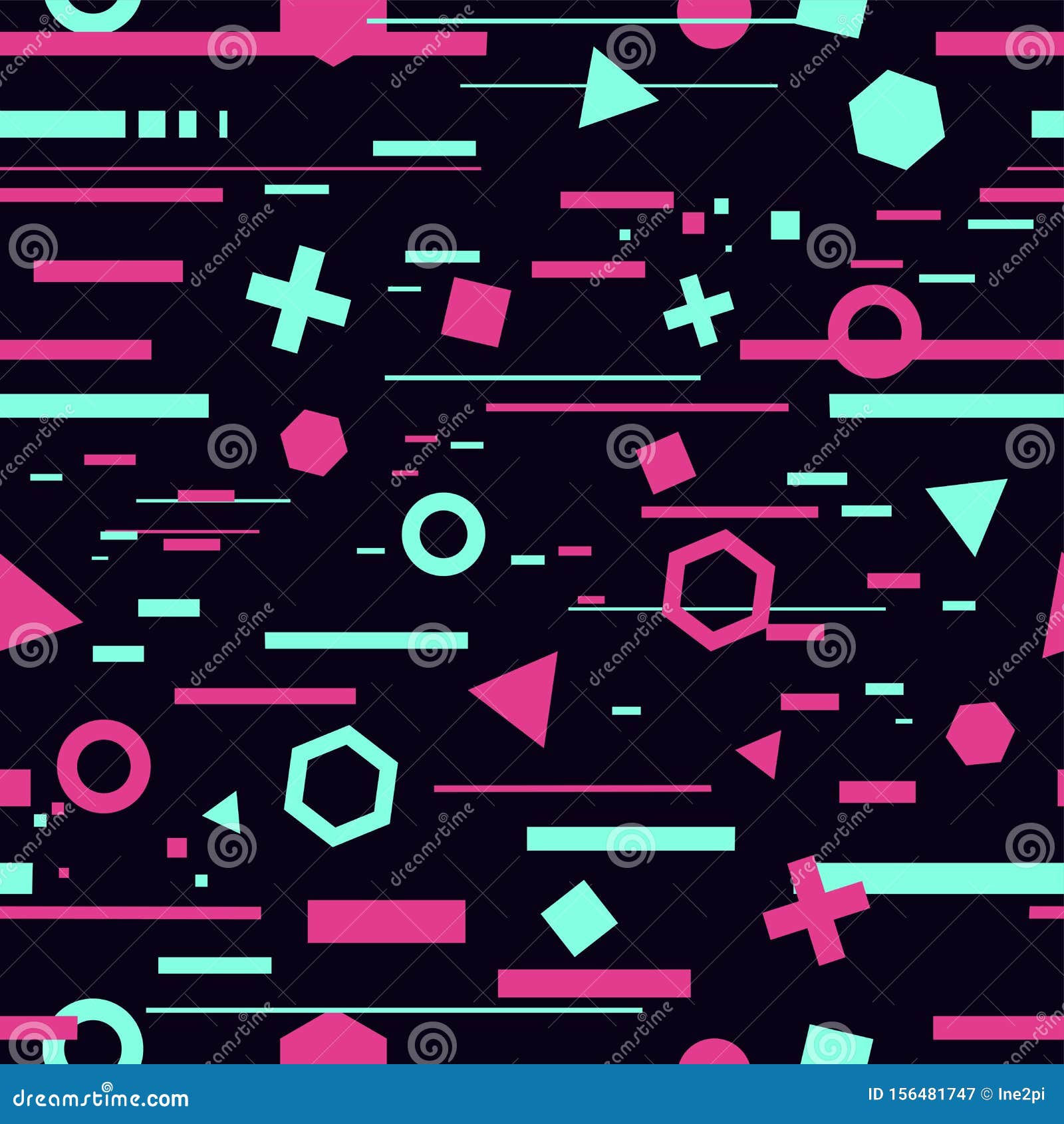 Wallpaper #3mdcE5MBSpphPi3-X_-p116 Vector Seamless Pattern with Glitch Effect Trendy Memphis Texture with