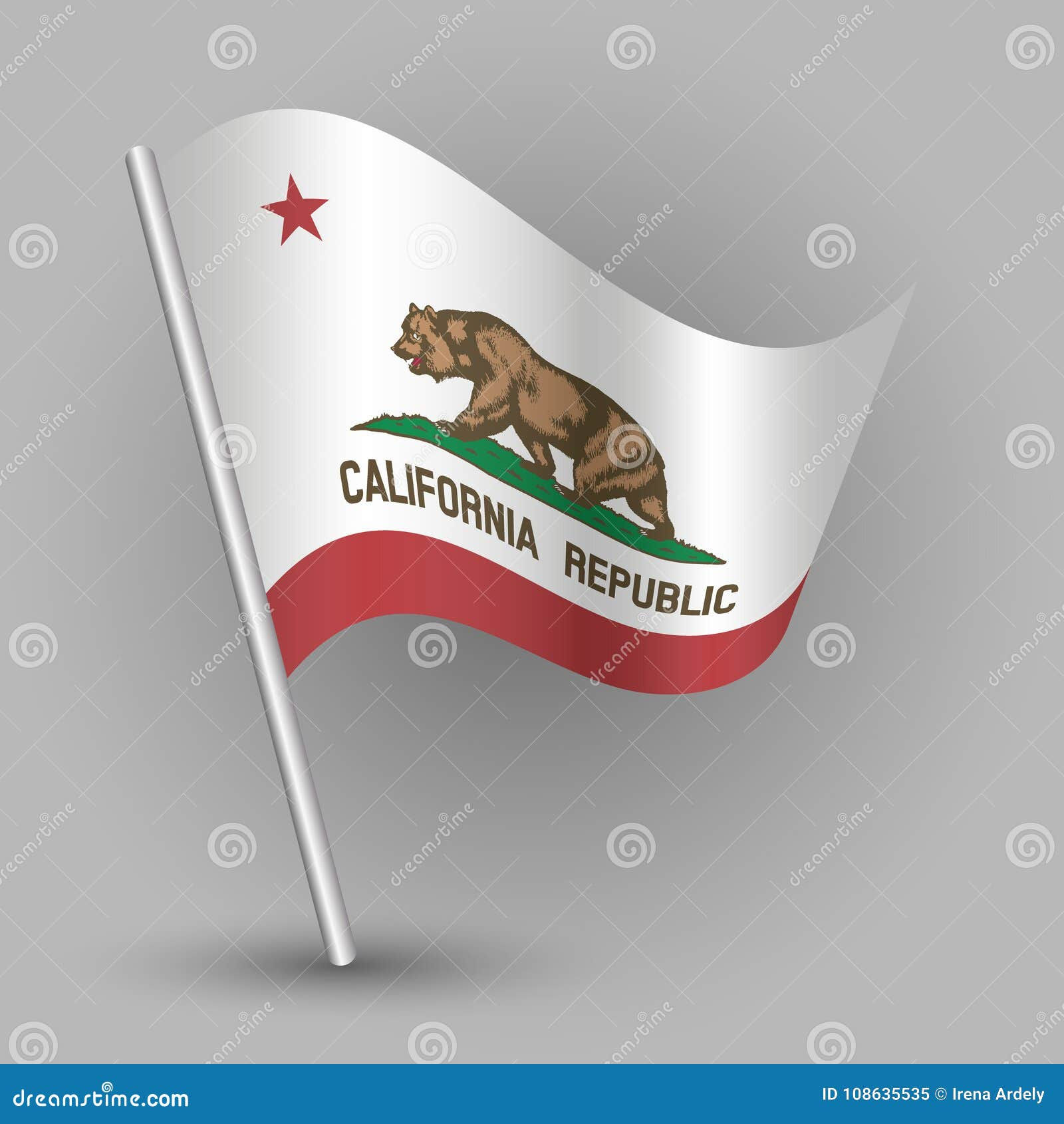 Wallpaper #G2f0-ZIBSpphPi3-oo8n146 Vector Triangle American State Flag on Slanted Silver Pole Icon of