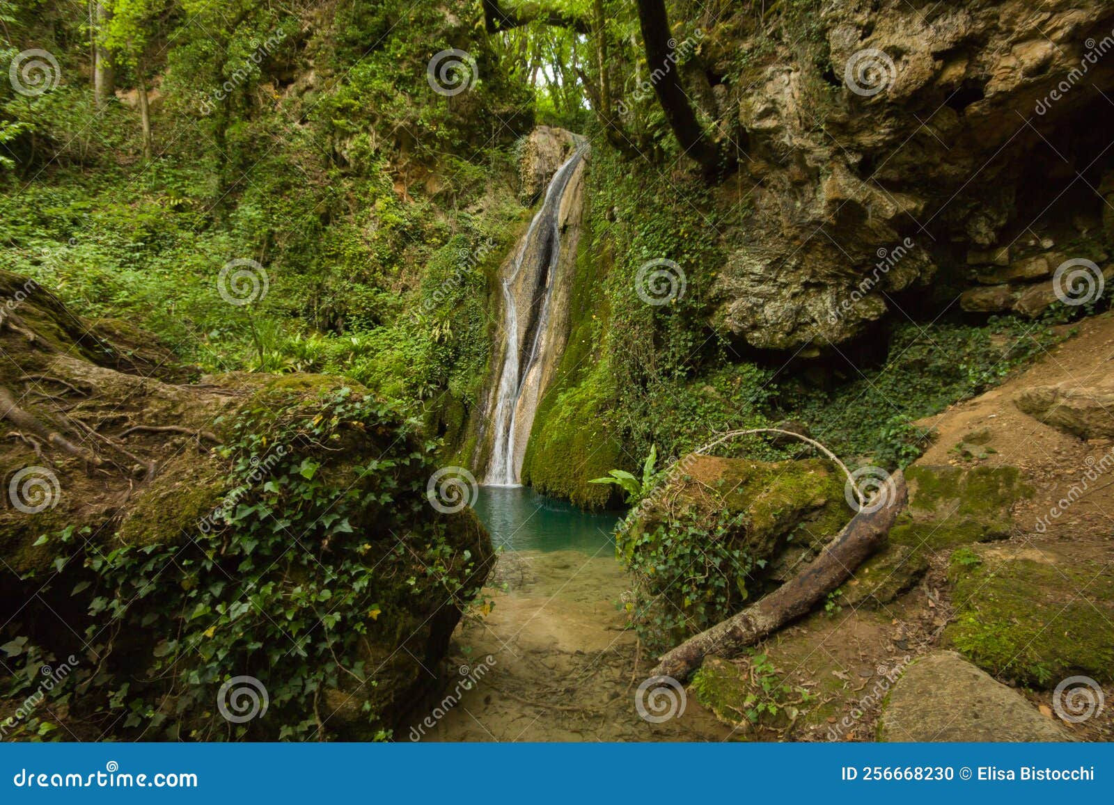 Wallpaper #r2fTEJMBSpphPi3-HPTq241 View of Little Waterfall in the Secret Forest in Umbria Stock Photo