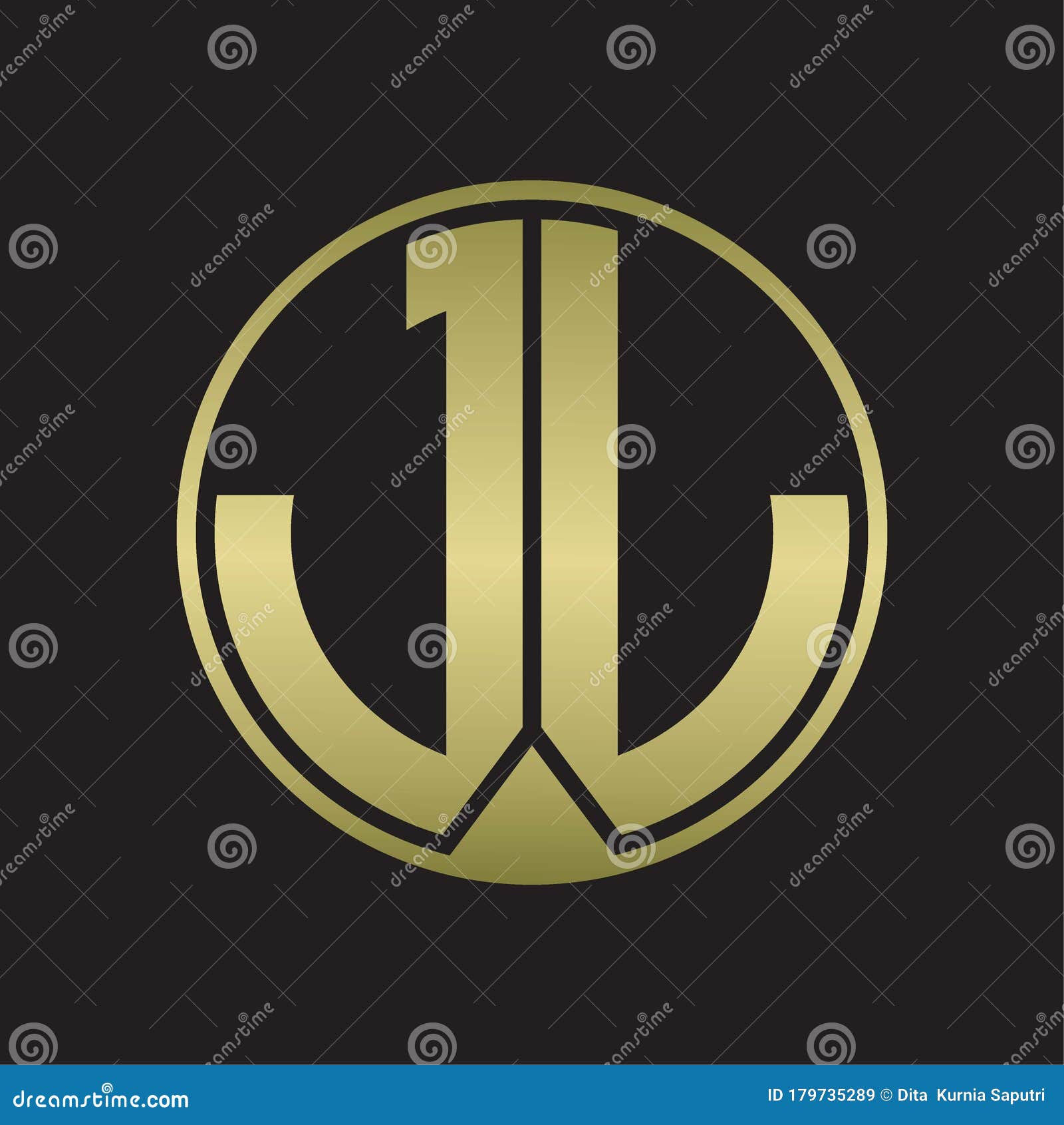 Wallpaper #32gDHZMBSpphPi3-UySa138 Jl Logo Monogram Circle with Piece Ribbon Style on Gold Colors Stock