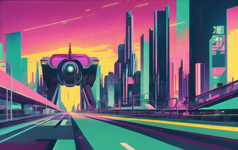 Wallpaper #hLhS1pIBJvJKYCmEnt3c289 Futuristic Cyberpunk City Background Future Landscape Generative AI