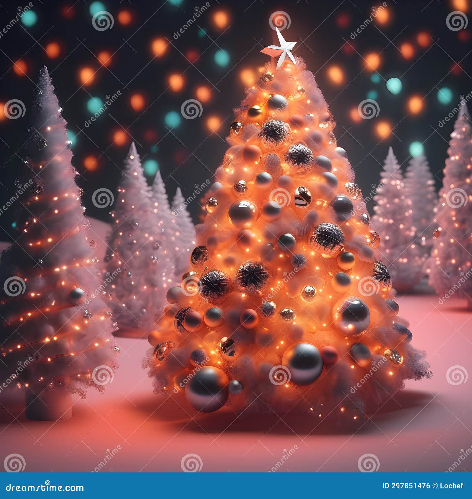 Wallpaper #r2fTEJMBSpphPi3-HPTq354 Illuminated at Night Abstract White Christmas Tree Forest Graphic