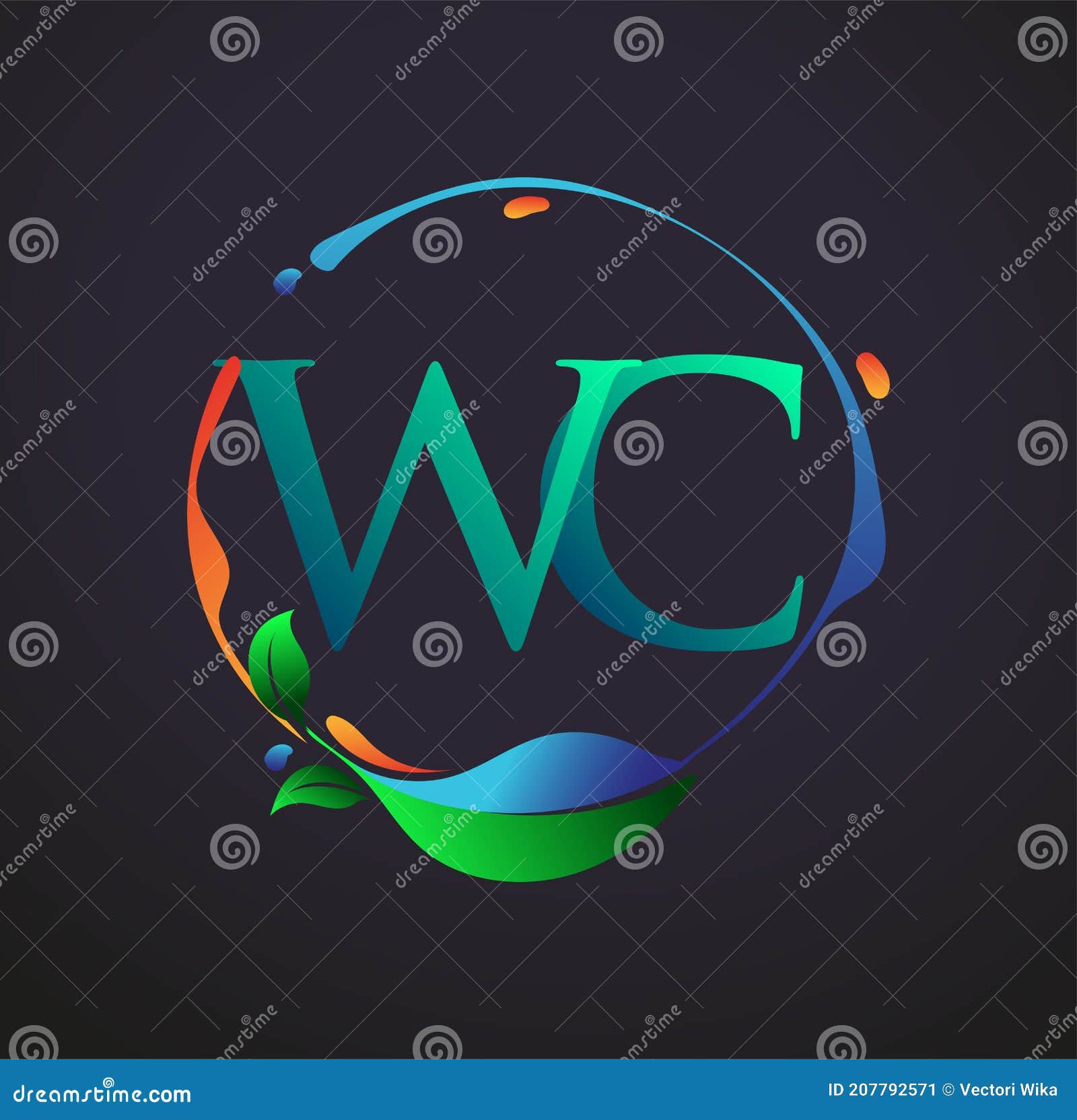 Wallpaper #uGdr8ZIBSpphPi3-MmsY364 Initial Letter Wc with Nature Elements Logo Colorful Nature and