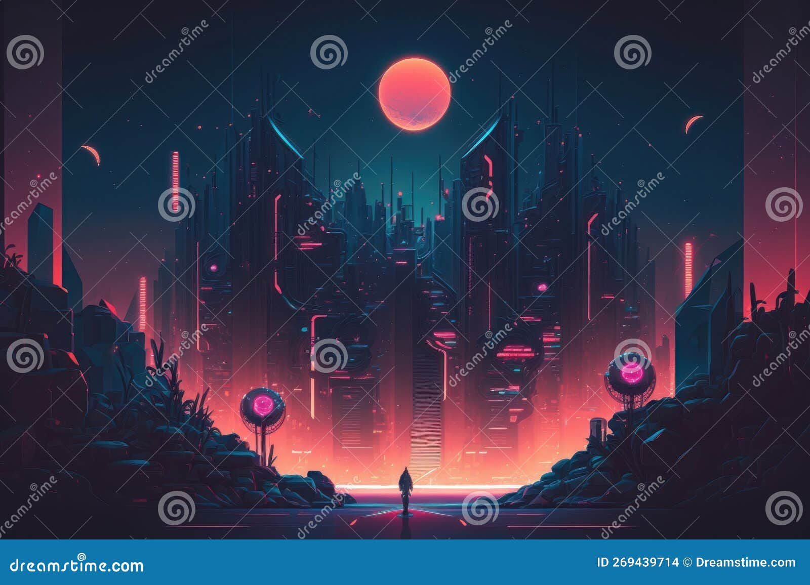 Wallpaper #TzGVNZMB5zzyi_yYJ1cv23 An Illustration of a Cyberpunk Abstract Background Generation AI Stock