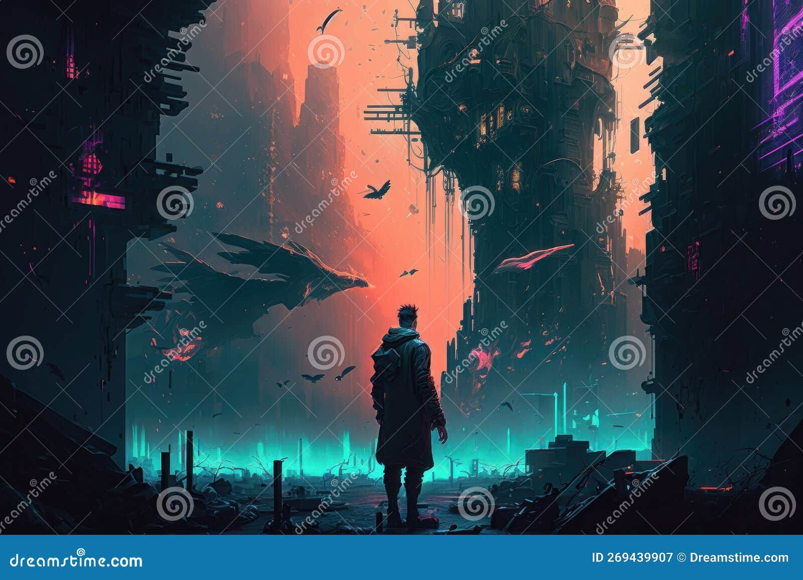 Wallpaper #TzGVNZMB5zzyi_yYJ1cv33 An Illustration of a Cyberpunk Abstract Background Generation AI Stock