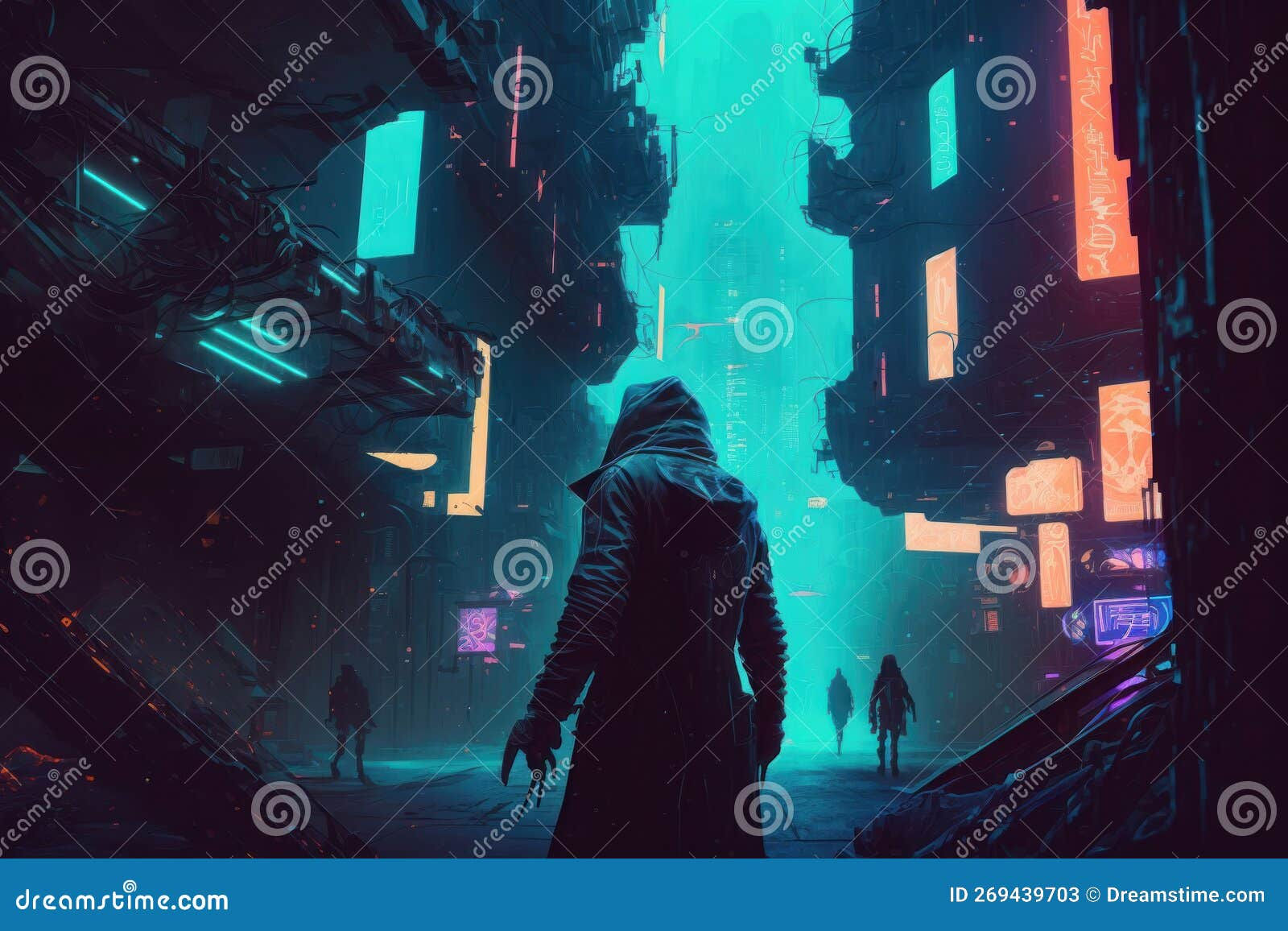 Wallpaper #TzGVNZMB5zzyi_yYJ1cv21 An Illustration of a Cyberpunk Abstract Background Generation AI Stock