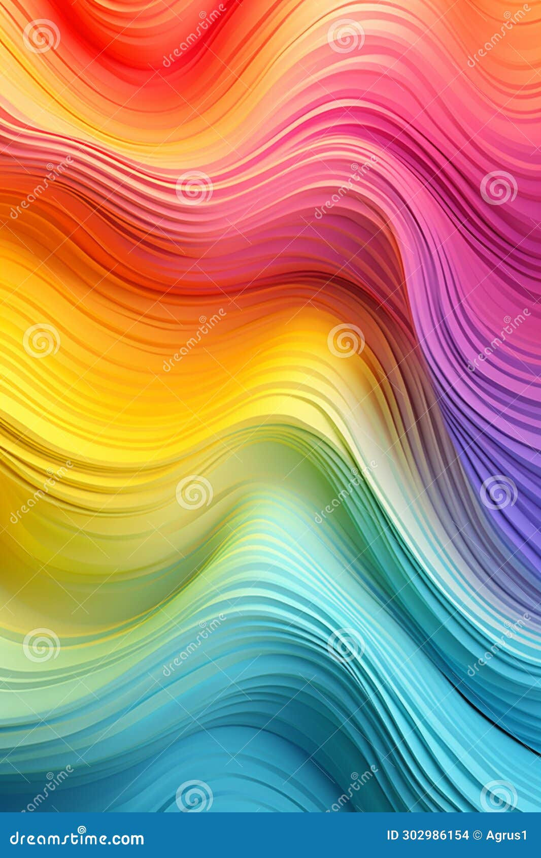 Wallpaper #A23NaZcBycdYOYFT2nGj91 Illustration of Abstract Rainbow Waves Background Generative AI Stock