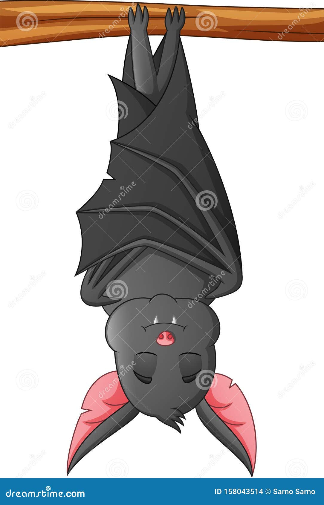 Wallpaper #2mdTDJMBSpphPi3-nt1P79 Cartoon Bat Sleeping Hanging from Tree Stock Illustration