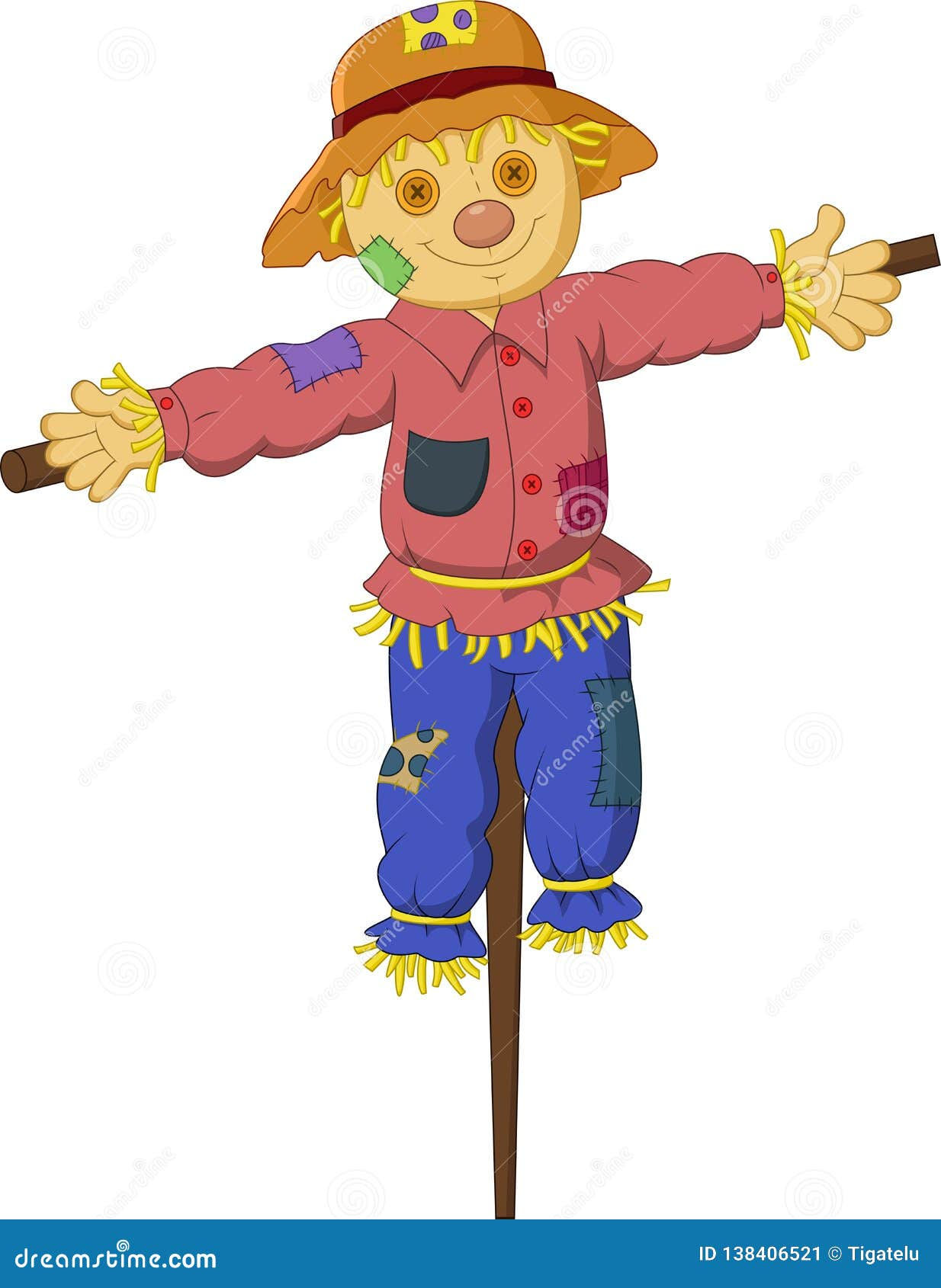 Wallpaper #1neqJpMB-pgBXx6036I441 Cartoon Scarecrow Isolated on White Background Stock Vector