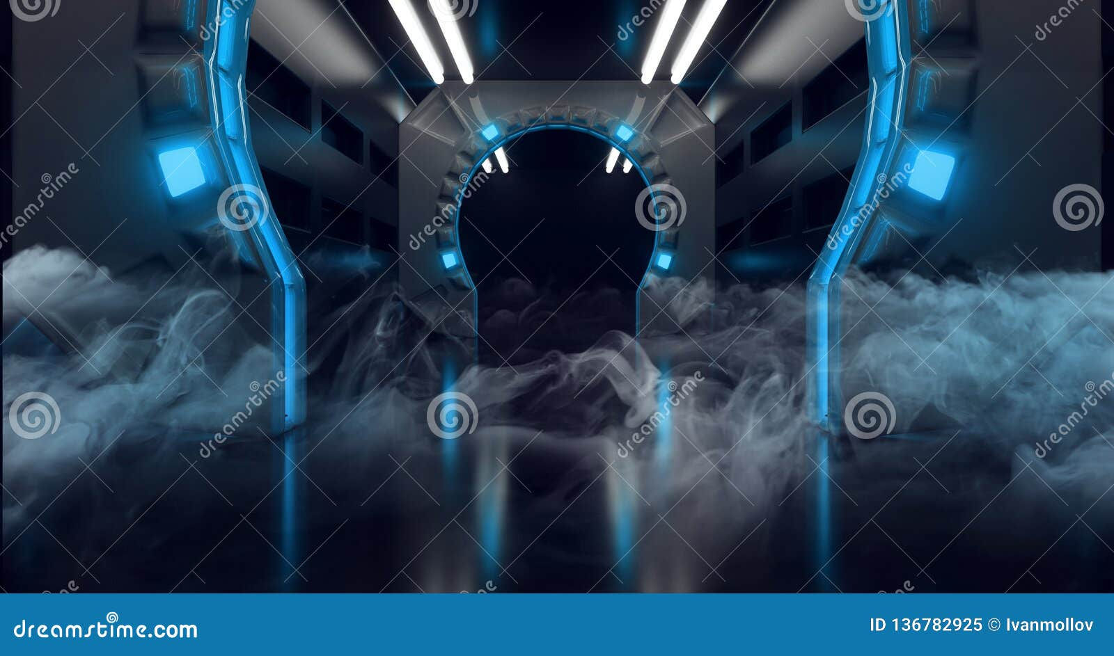 Wallpaper #aGjMFZMBSpphPi3-GAlH371 Sci Fi Futurism Modern Alien Abstract Neon LED Lights Glowing Blue