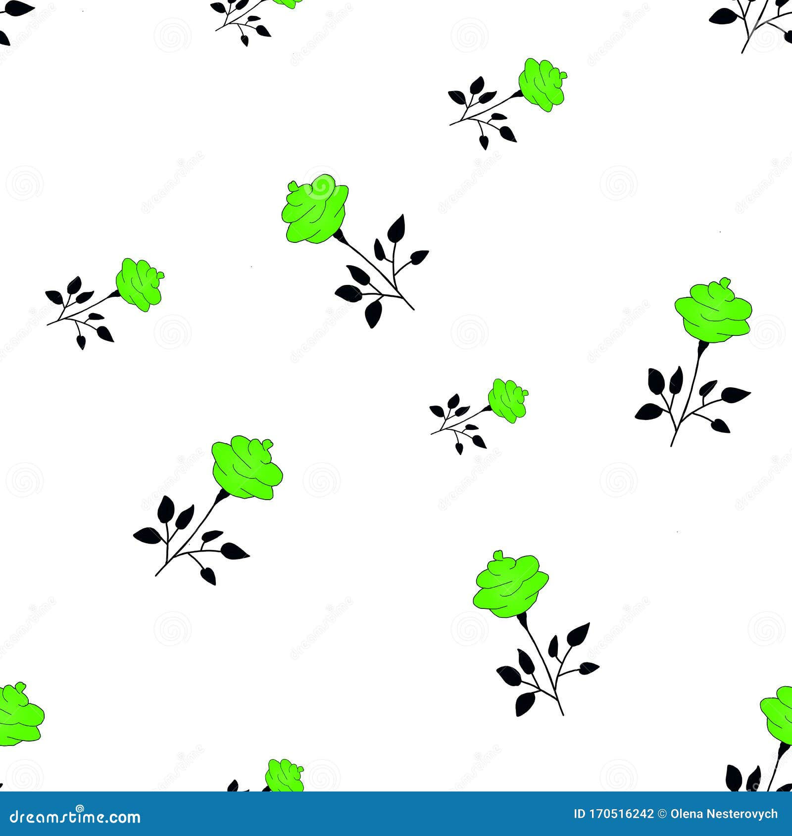 Wallpaper #vzMjM5MBcgDP3FvJIKmd156 Seamless Roses Pattern of Light Green Flowers on a White Background