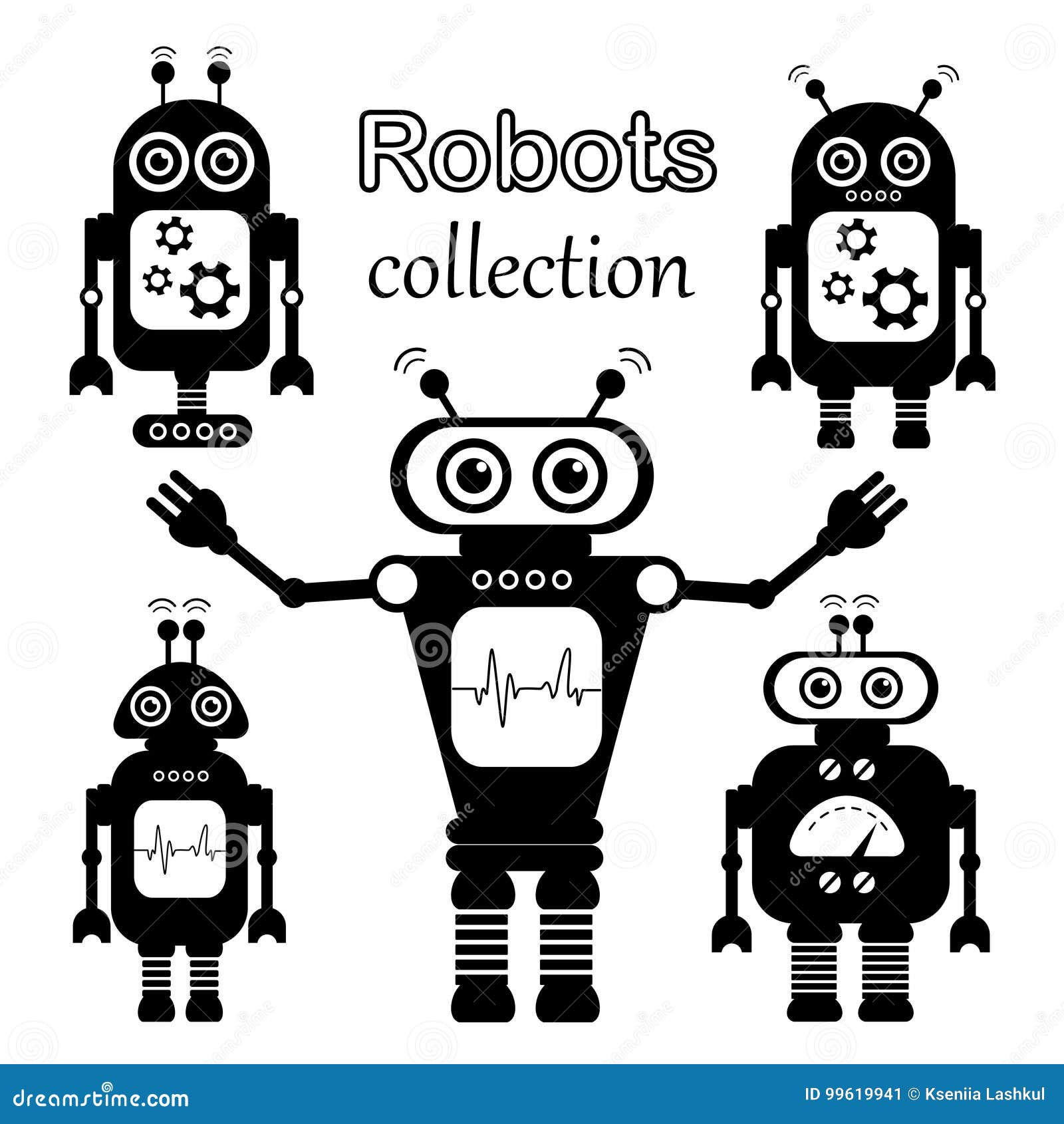 Wallpaper #vWdm9pIBSpphPi3-zYNc209 Set of Vector Robots in Cartoon Style Stock Vector Illustration of