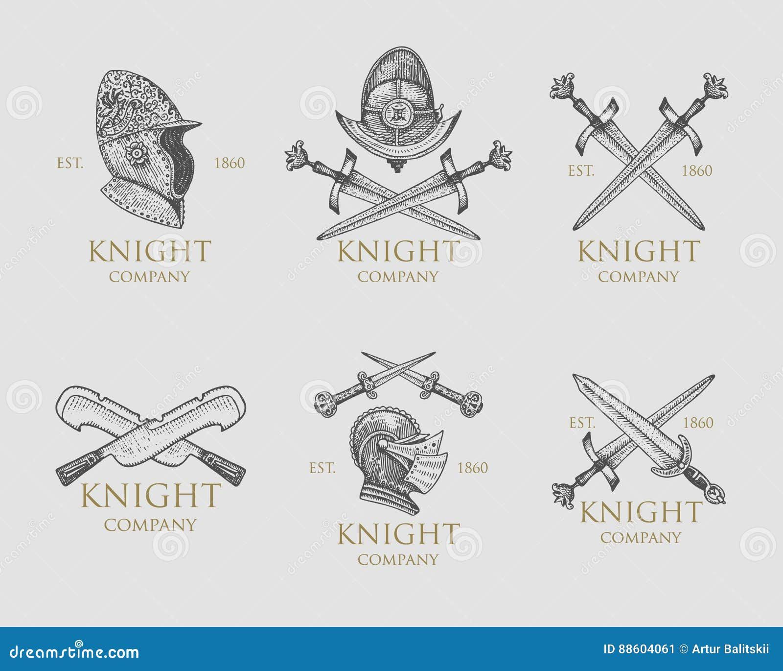 Wallpaper #dWiUJJMBSpphPi3-Fjn0128 Set of Monochrome Knights Emblems Badges Labels and Logos Medieval