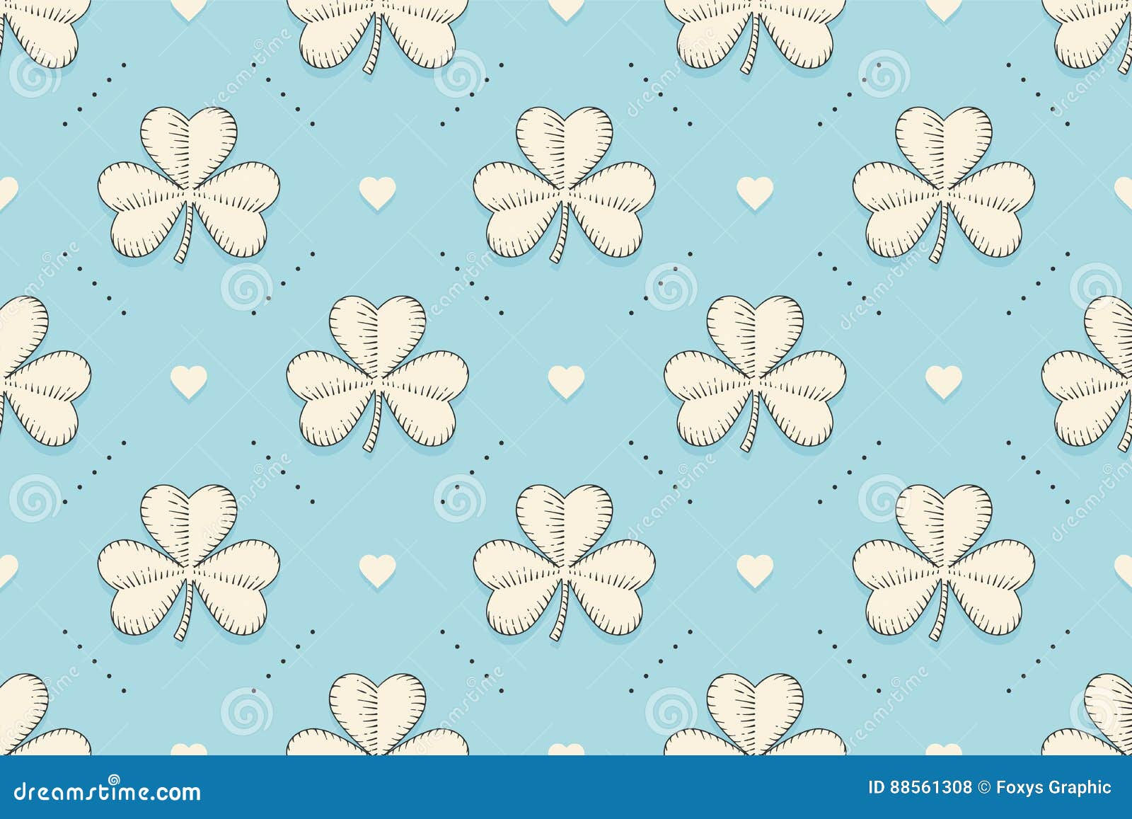 Wallpaper #Tmd395IBSpphPi3-tobx122 Seamless Irish Green Pattern with Clover and Heart Stock Vector