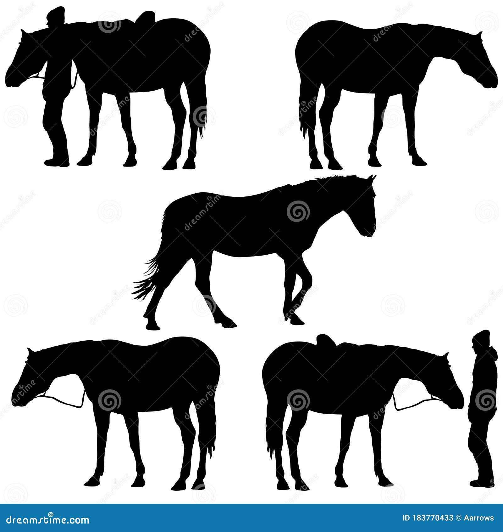 Wallpaper #8GdFAZMBSpphPi3-Nanh56 Set Silhouette of Black Mustang Horse Vector Illustration Stock Vector