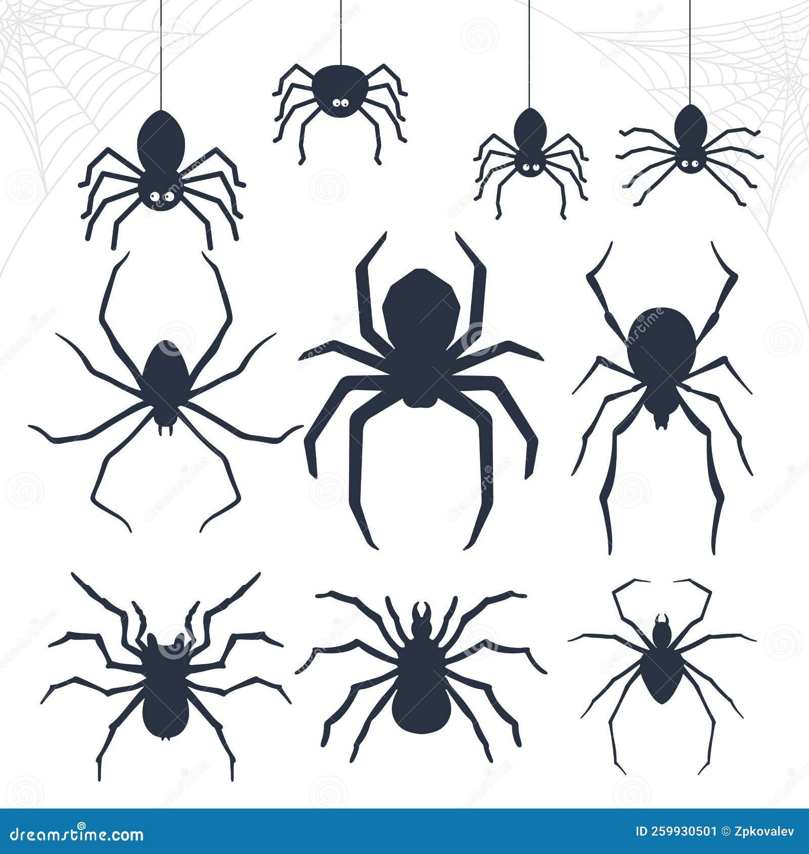 Wallpaper #WRnNEo8BtGB6xQ78GGR113 Set of Silhouette of Black Spiders Black Spiders Hanging on a Web
