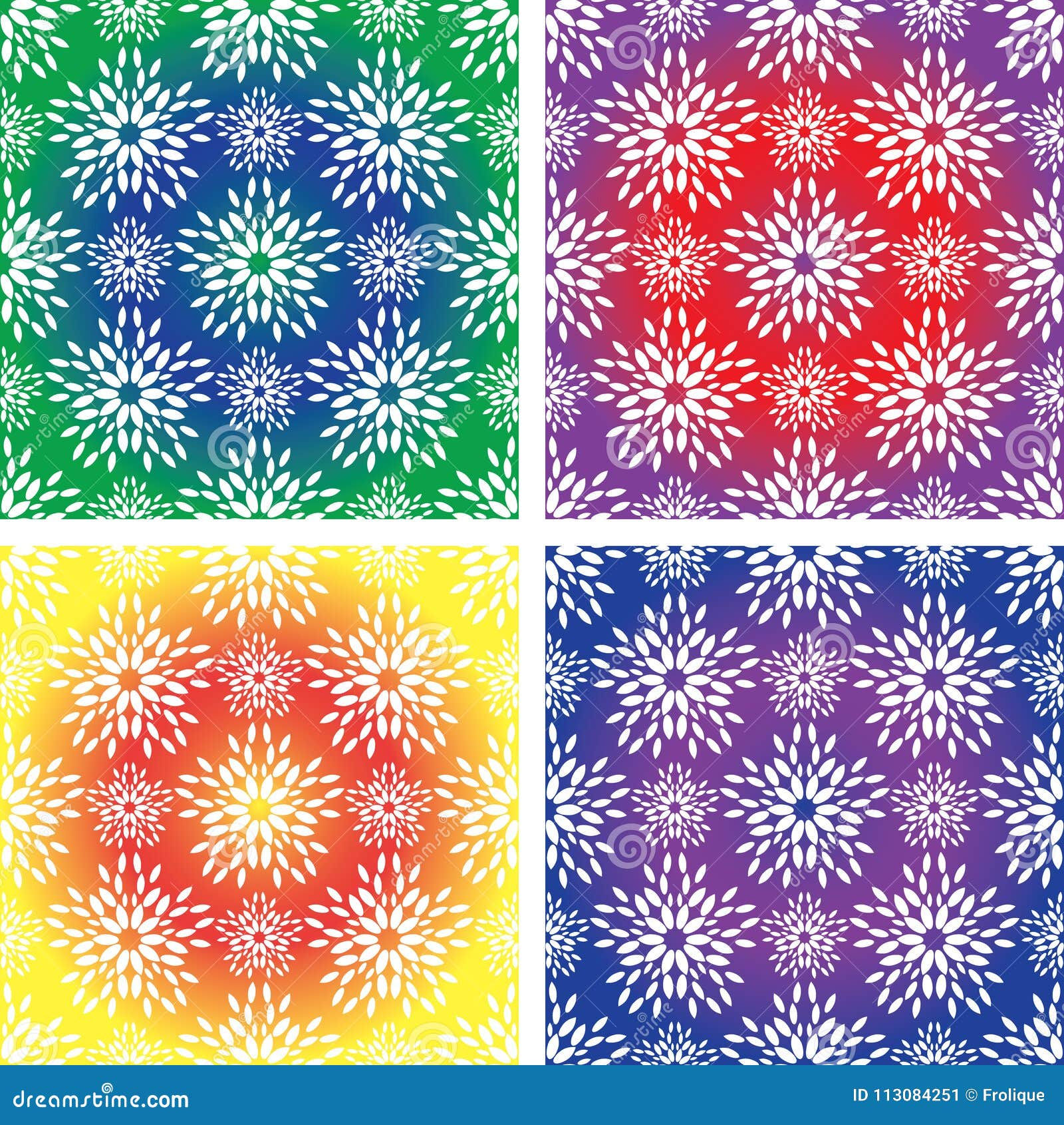 Wallpaper #sx3sLJMBlOZrFDOktMwy54 Set of Four Bright Colors Seamless Patterns Stock Illustration