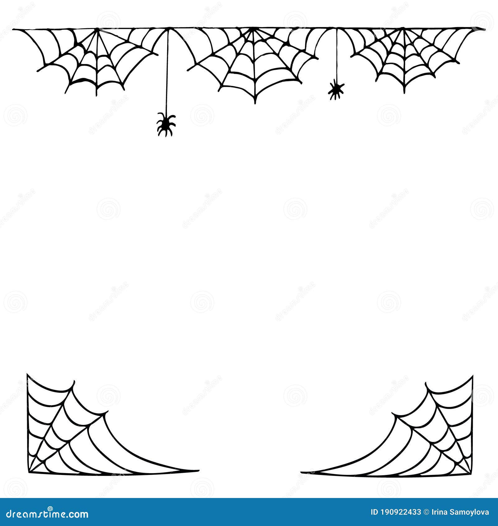 Wallpaper #52dP85IBSpphPi3-BnRA301 Spider Web Frame Border and Spiders Halloween Copy Space Place for Text