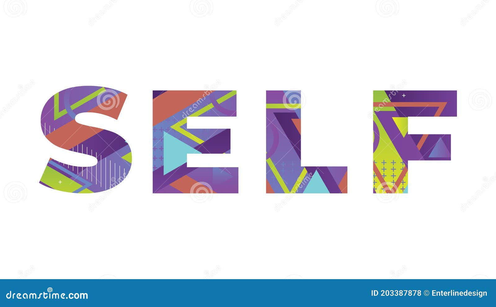 Wallpaper #nWdA85IBSpphPi3-JnTg157 Self Concept Retro Colorful Word Art Illustration Stock Vector