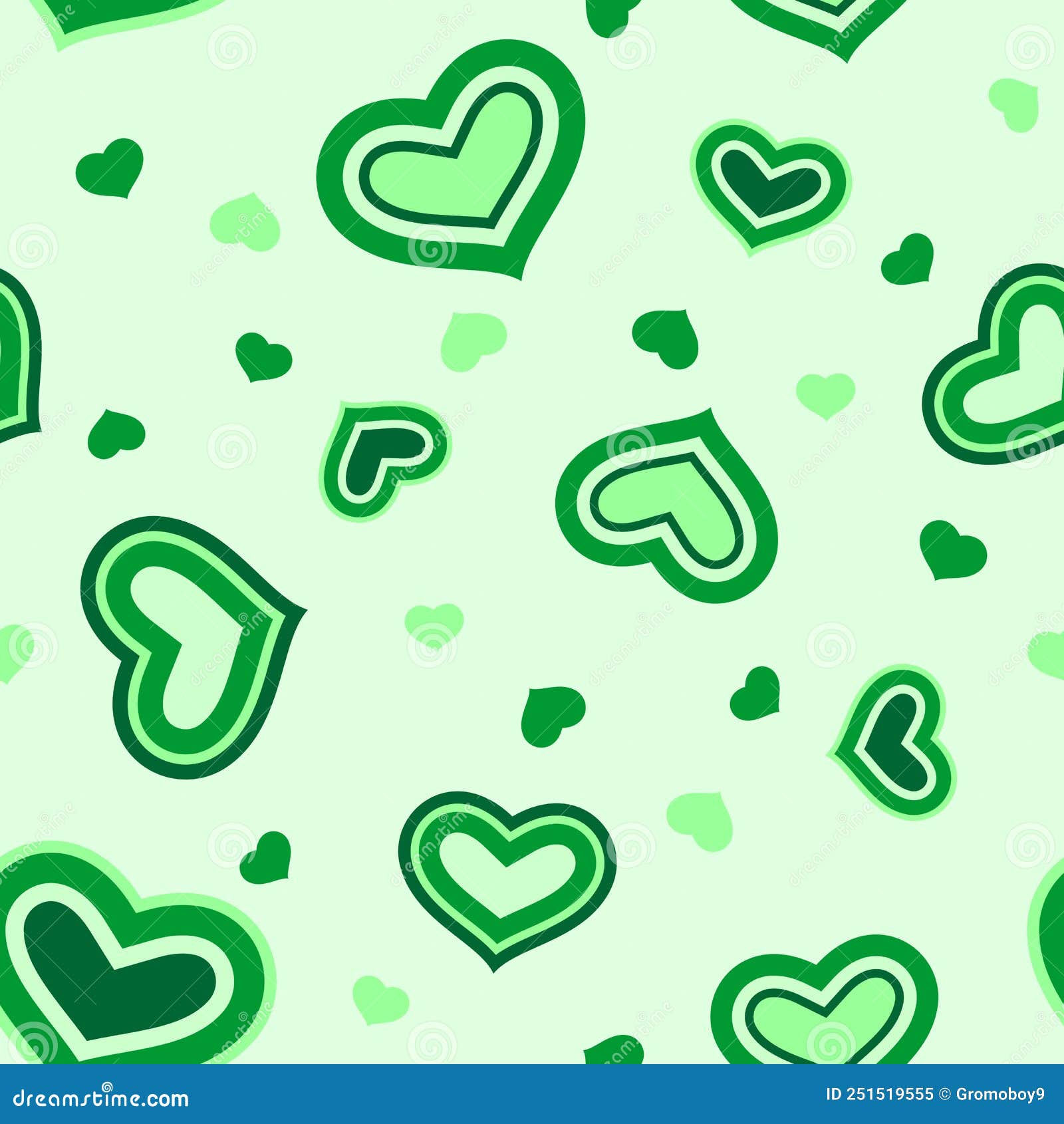 Wallpaper #Tmd395IBSpphPi3-tobx51 Seamless Square Image with Green Hues Hearts Pattern on Light Green