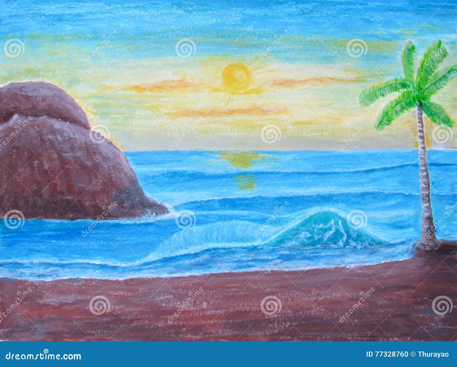 Wallpaper #8Gg8FpMBSpphPi3-FArd311 Sunrise at the Beach Stock Illustration Illustration of Painting