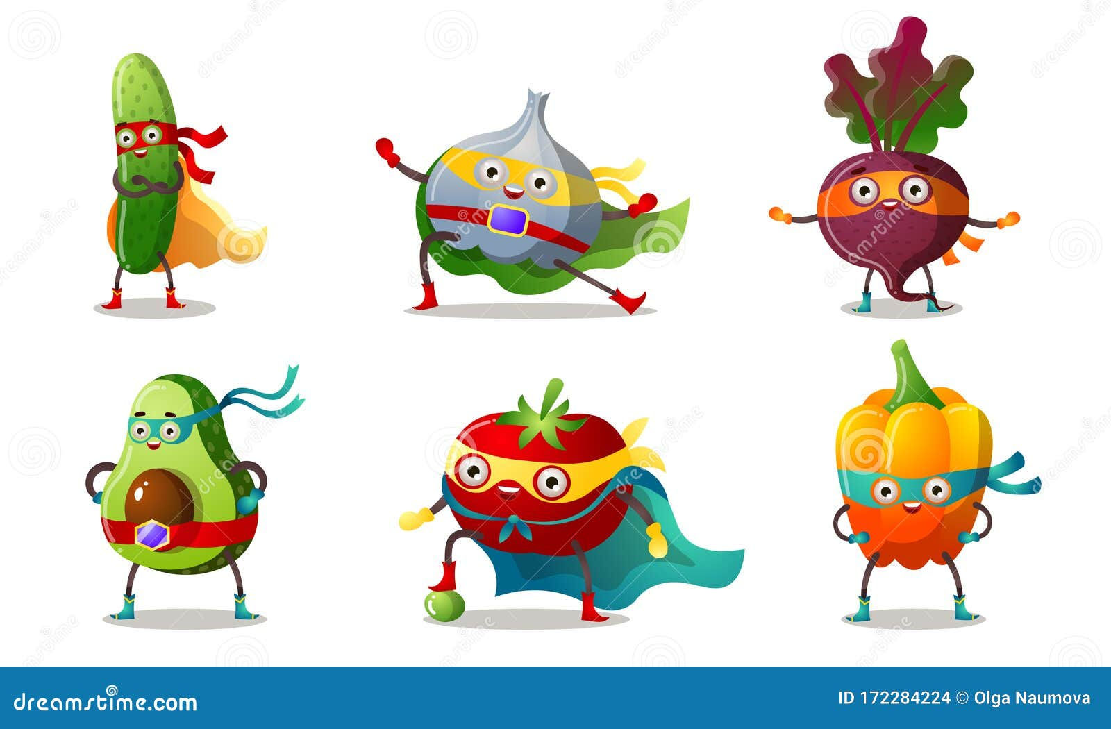 Wallpaper #YWfCDJMBSpphPi3-L-BK376 Set of Superhero Humanized Vegetables in Masks and Capes Vector