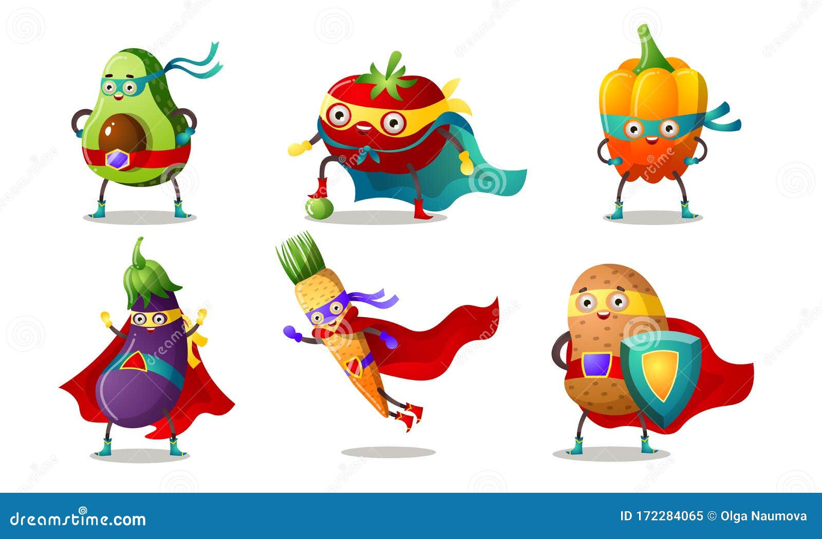Wallpaper #YWfCDJMBSpphPi3-L-BK334 Set of Superhero Humanized Vegetables in Masks and Capes Vector