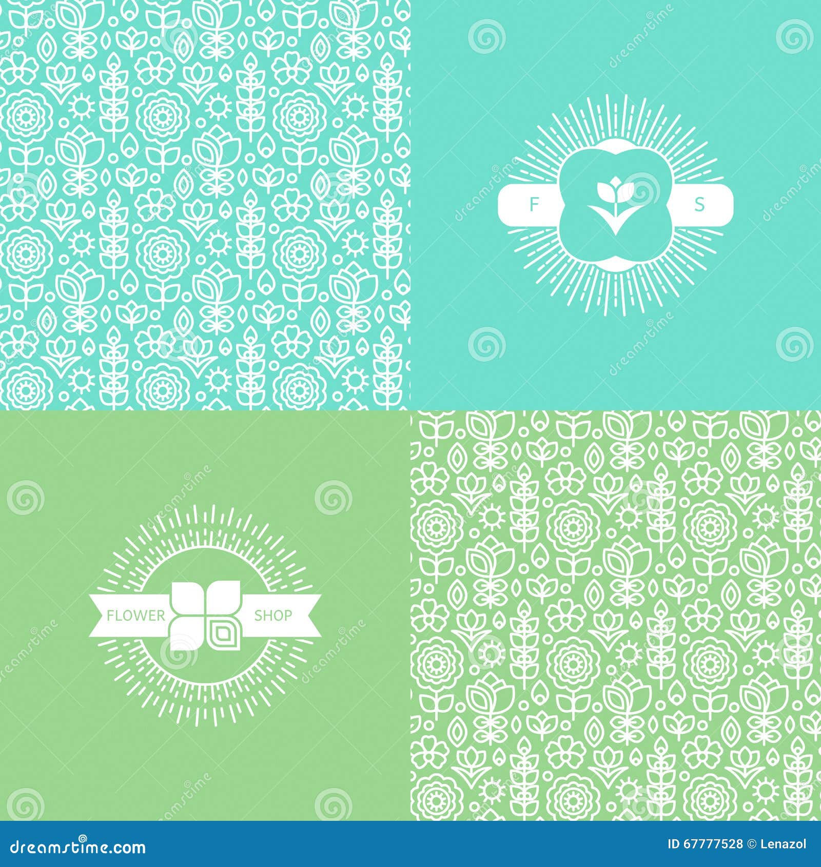 Wallpaper #4GdP9JIBSpphPi3-k3mn131 Set with Pretty Flower Patterns and Backgrounds Stock Vector