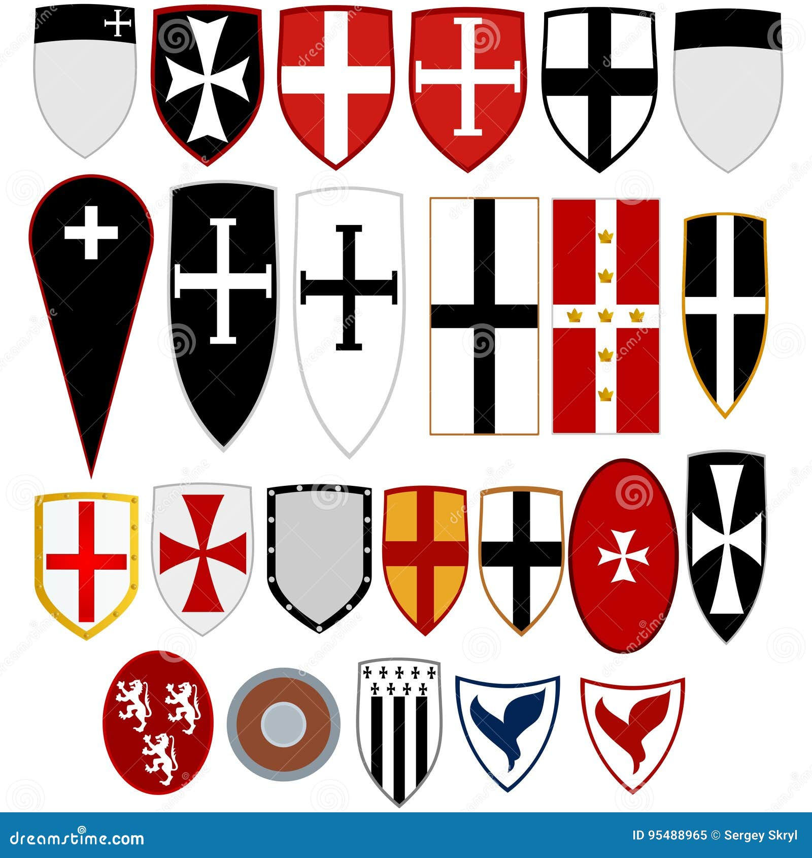 Wallpaper #dWiUJJMBSpphPi3-Fjn0134 Shields Medieval Knights Stock Vector Illustration of Protection
