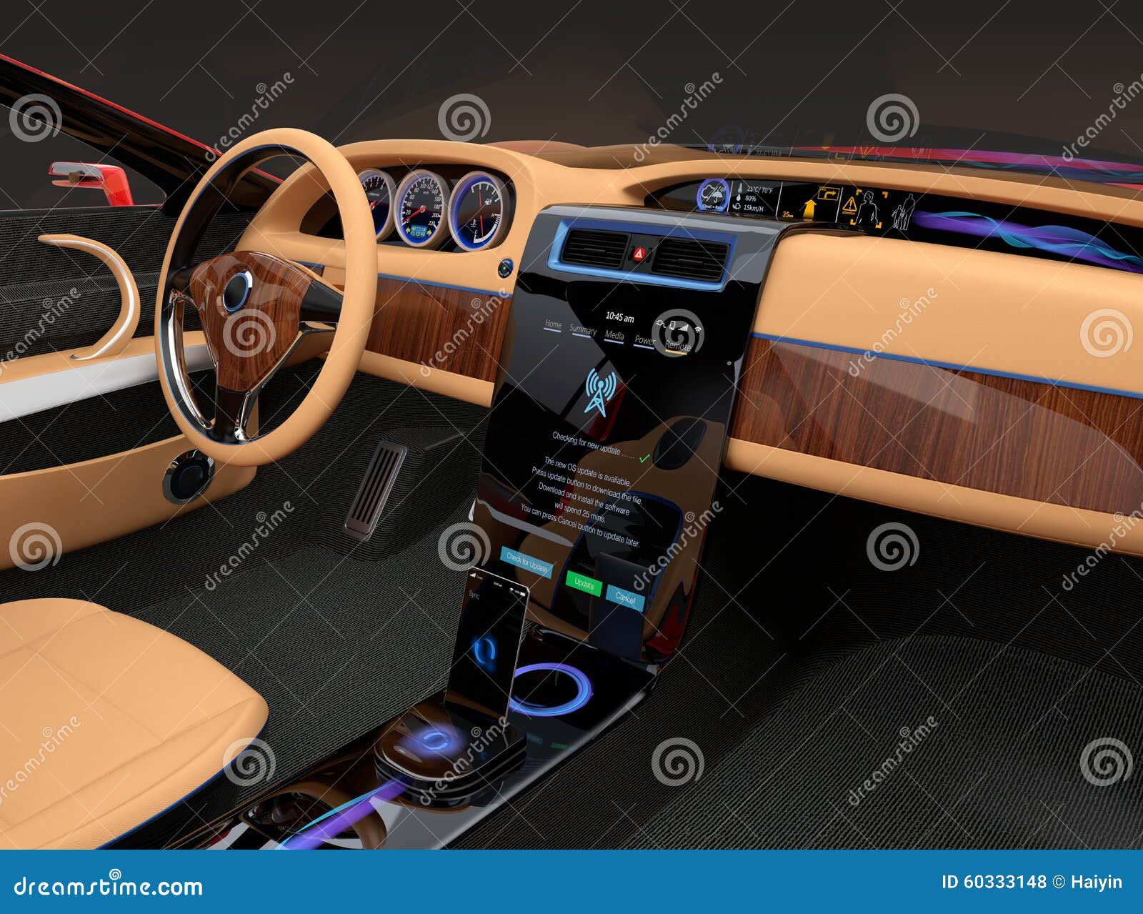 Wallpaper #vD9qPJMBLiIJ4c9O1JH8161 Stylish Electric Car Interior with Luxury Wood Pattern Decoration