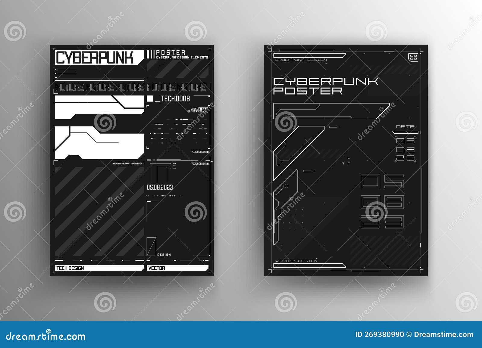 Wallpaper #fmeh-pIBSpphPi3-95Fq167 Set of Cyberpunk Futuristic Poster Modern Cyberpunk Design for Web and
