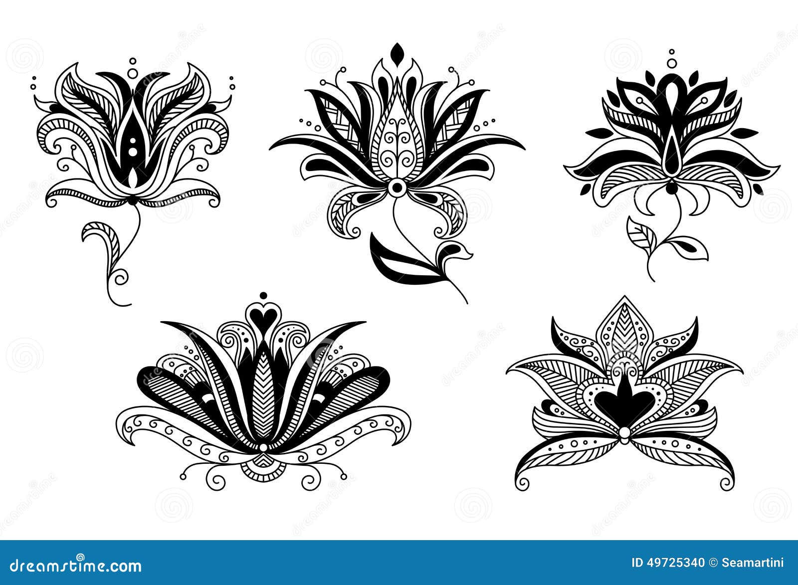 Wallpaper #WGe1CJMBSpphPi3-H8x8141 Set of Paisley Floral Elements Stock Vector Illustration of Flower