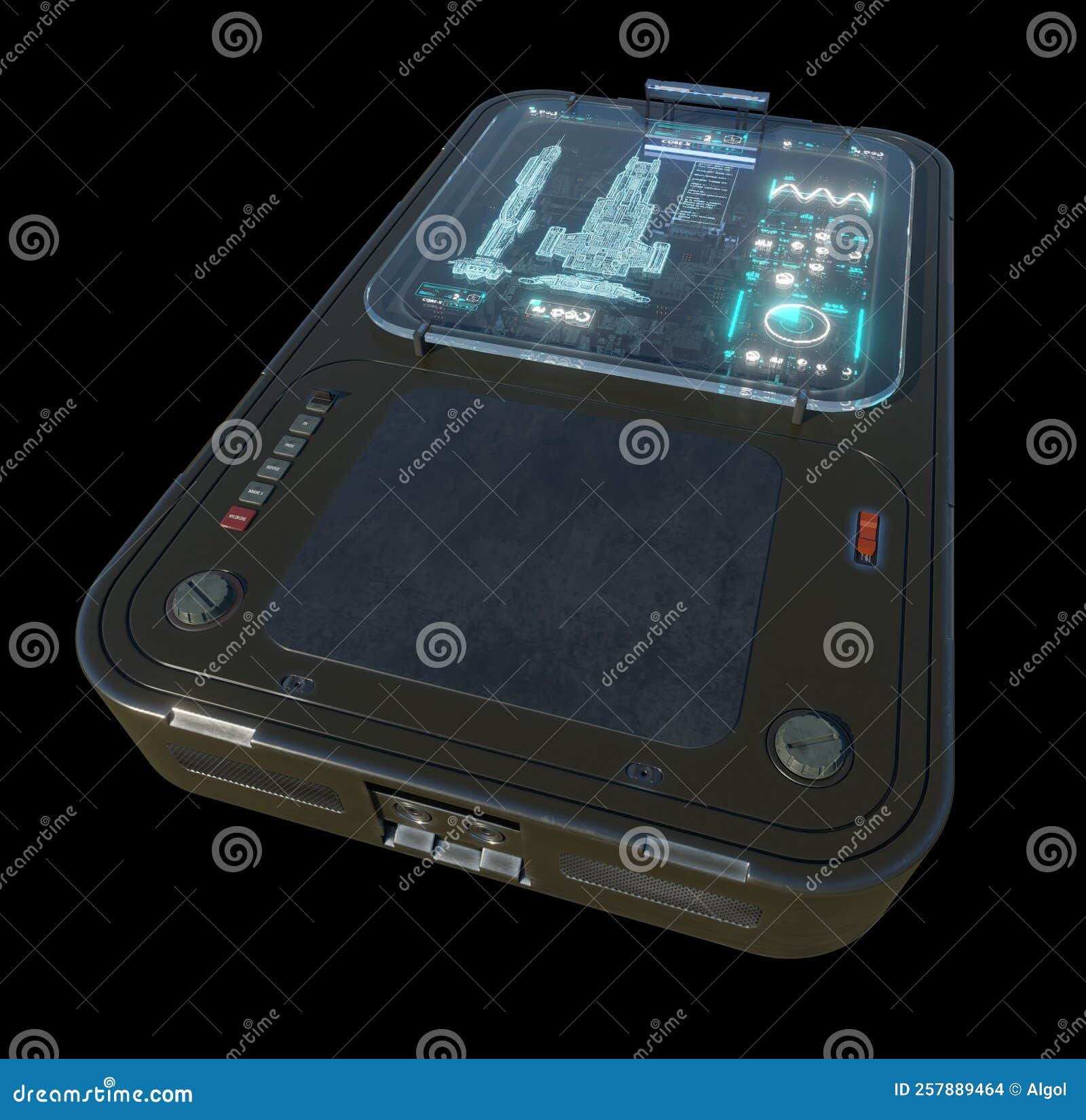 Wallpaper #H2huGZMBSpphPi3-FBdI93 Sci Fi Data Pad with Spaceship Blueprint Stock Illustration