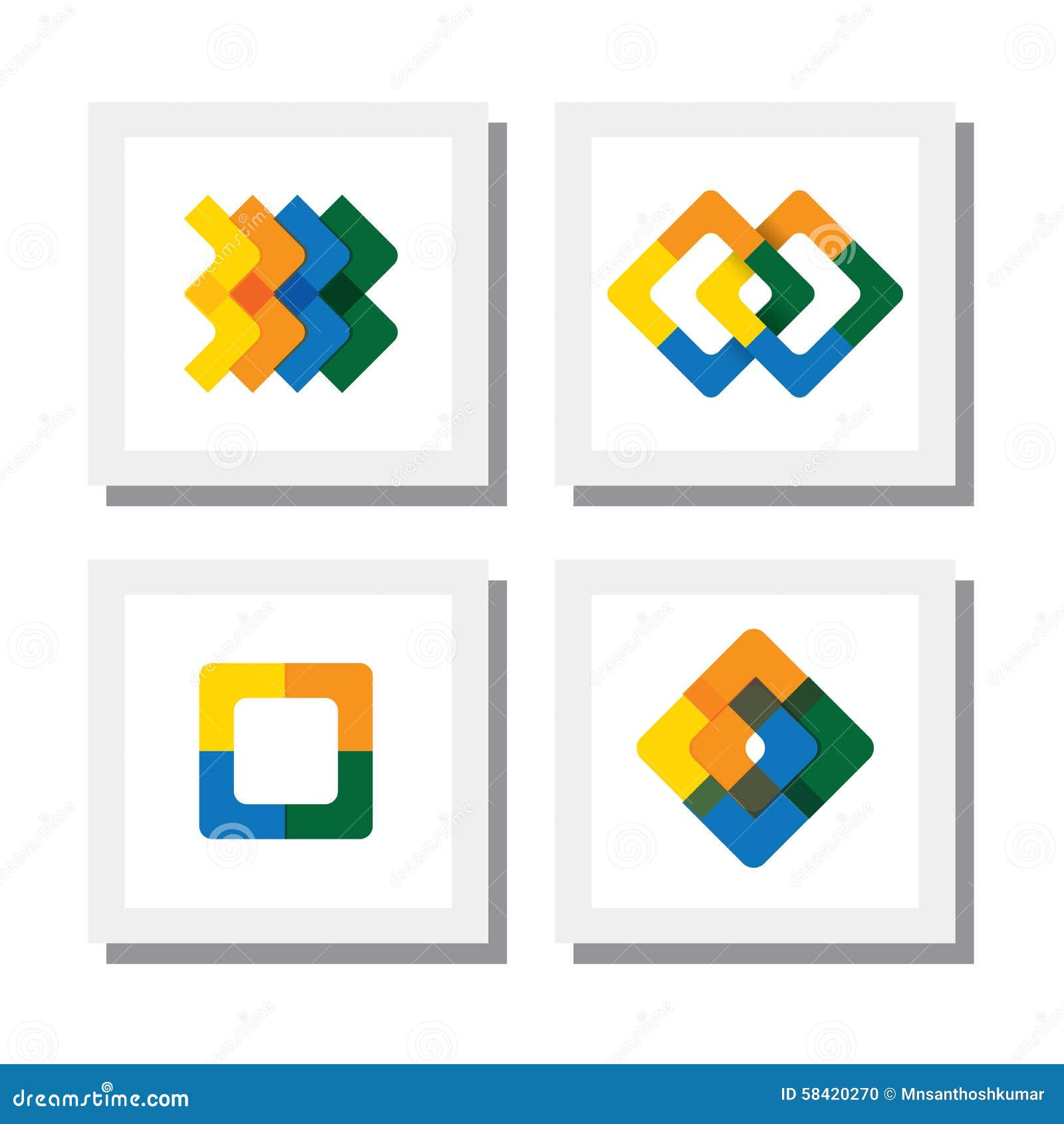 Wallpaper #rx08LZMBlOZrFDOkPs-y151 Set of Colorful Logo Designs of Geometric Shapes Like Squares Stock