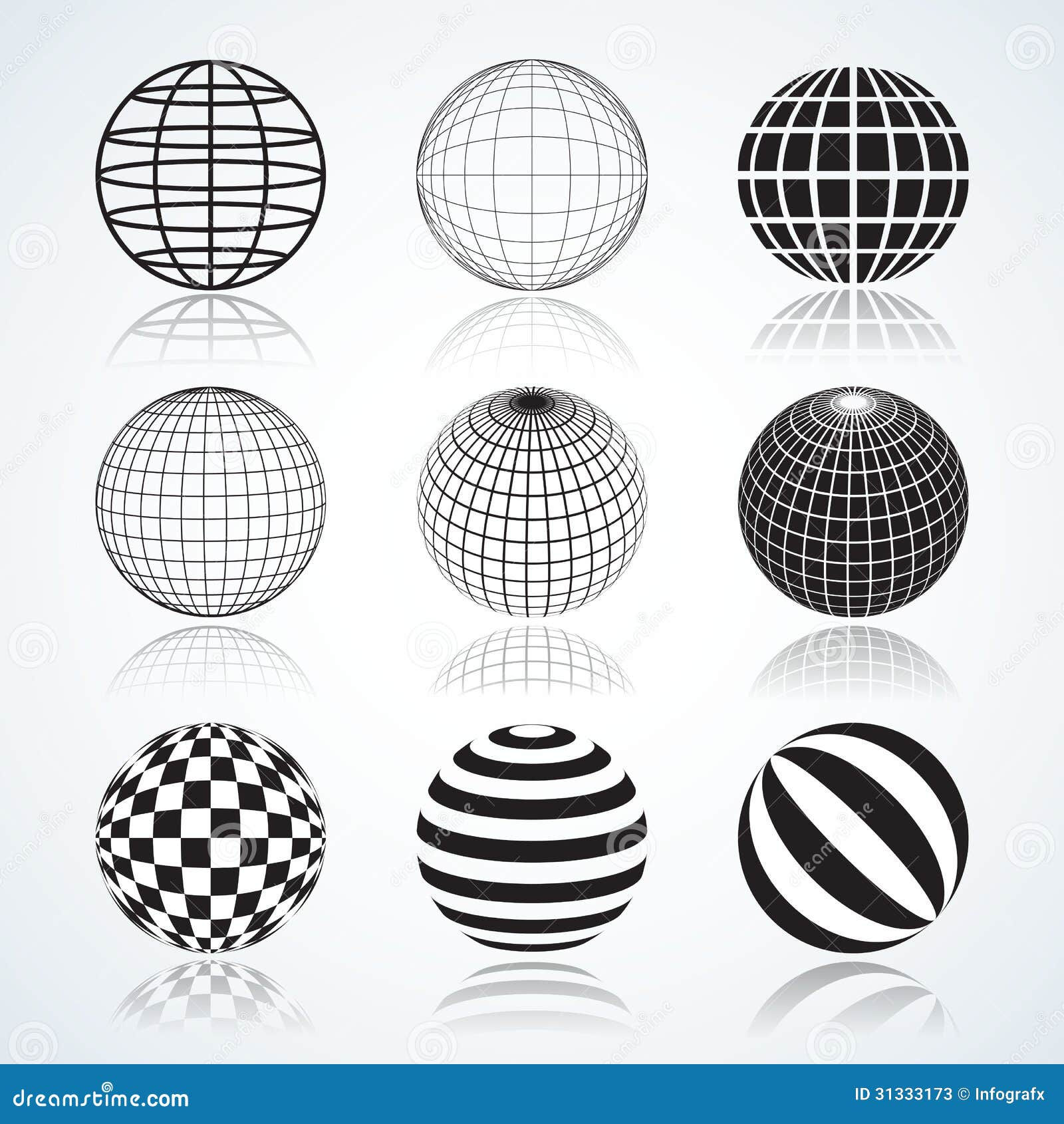 Wallpaper #BGcT6pIBSpphPi3-TUVE105 Set of 9 Globes Abstract Circular Design Elements Stock Vector Image