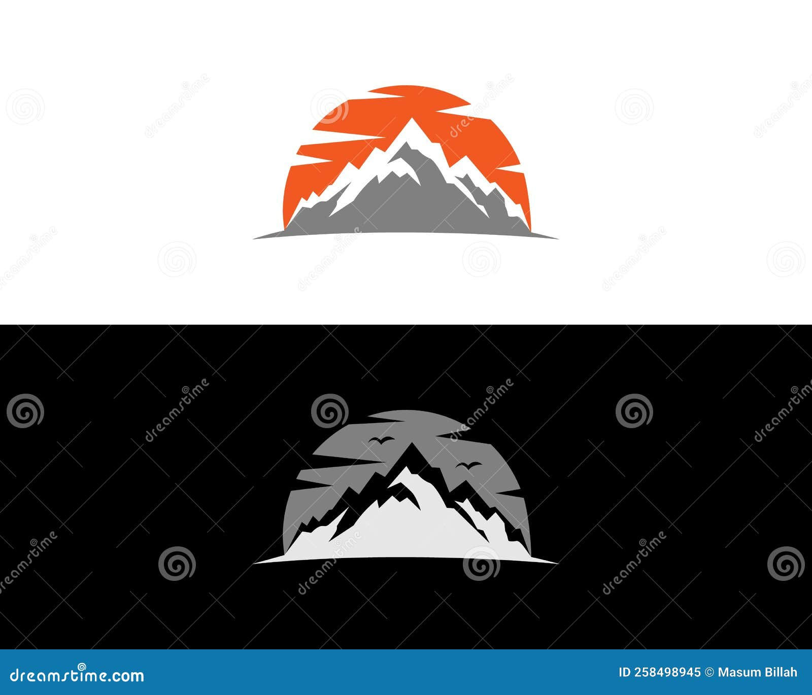 Wallpaper #x--qS5MBMN-XEVvVnztn187 Sun and Moon Above Mountains Peak Silhouette Logo Stock Vector