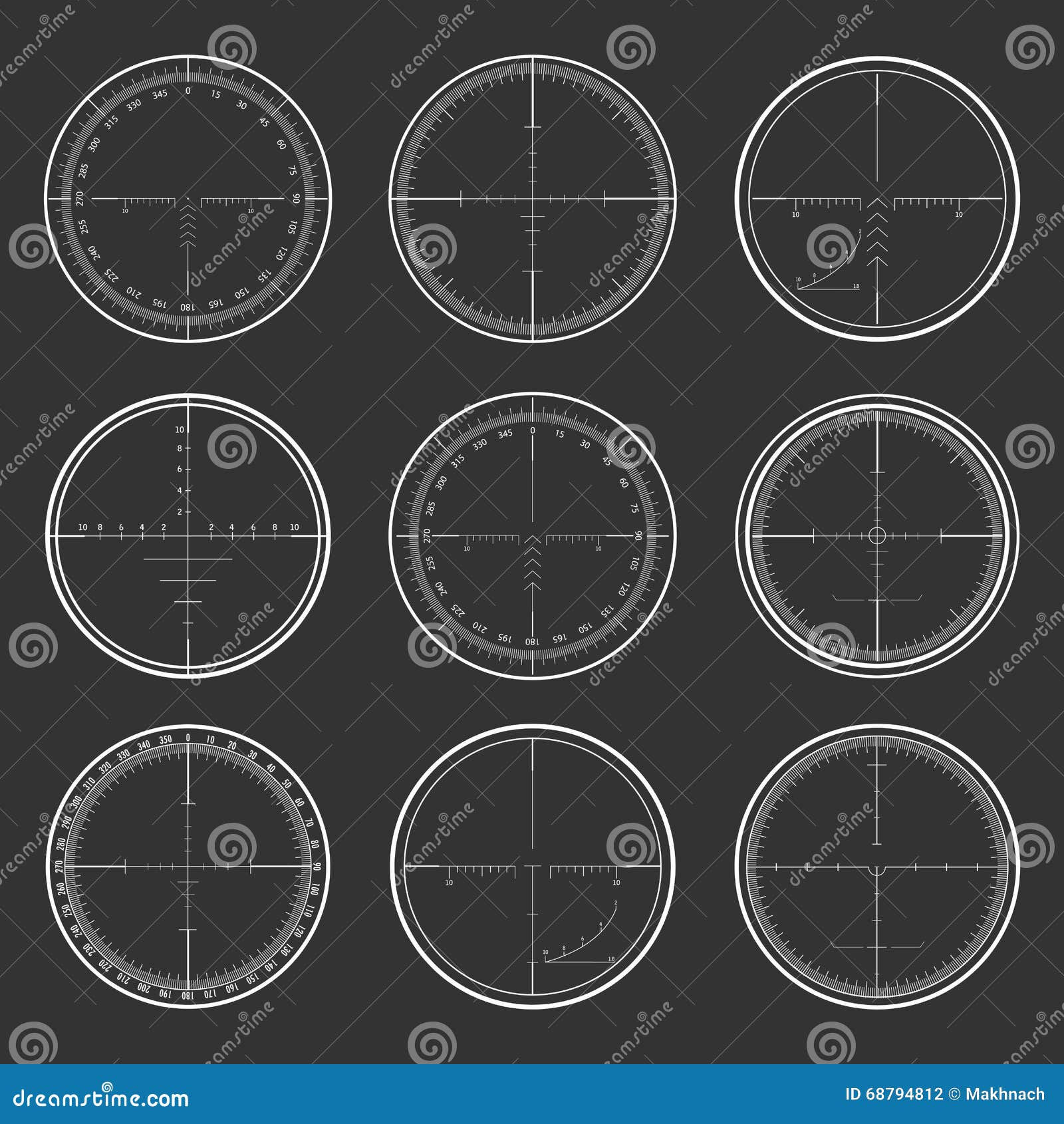 Wallpaper #52d4-JIBSpphPi3-eonv98 Sniper Crosshairs Set Stock Vector Illustration of Group 68794812
