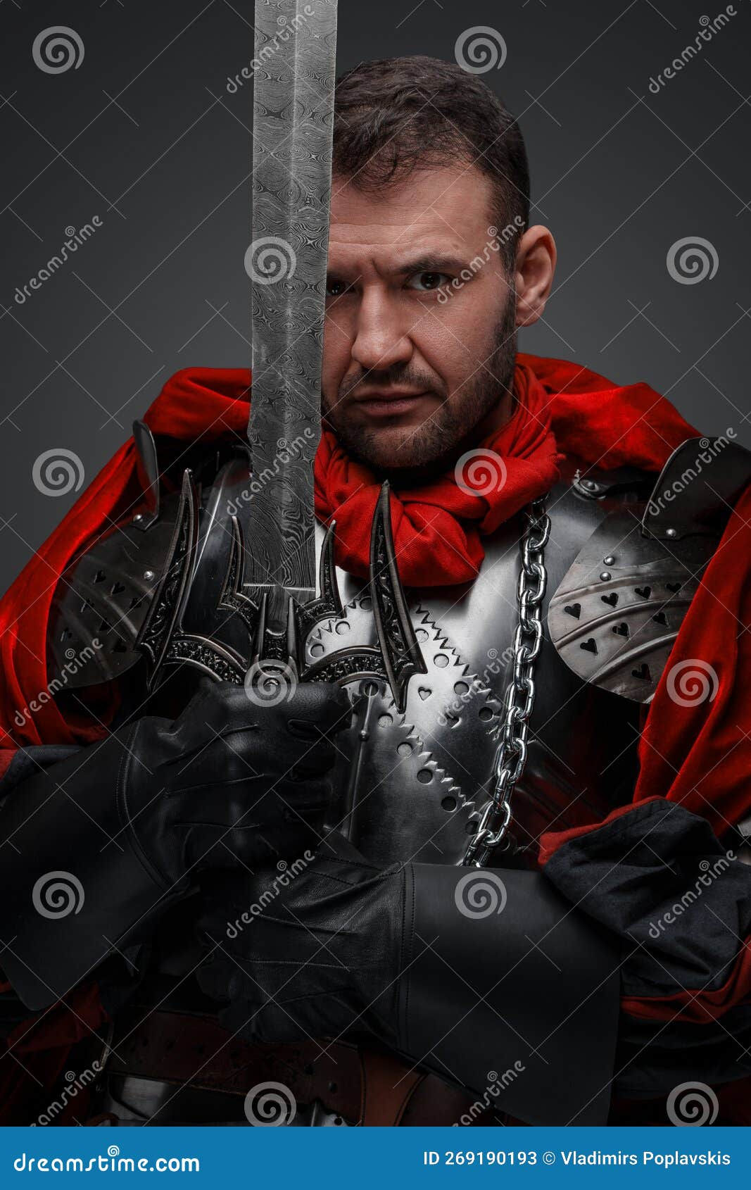 Wallpaper #uAMlZJMBpyOg8YnEhtaE31 Medieval Dark Knight with Red Cape and Sword Stock Image Image of