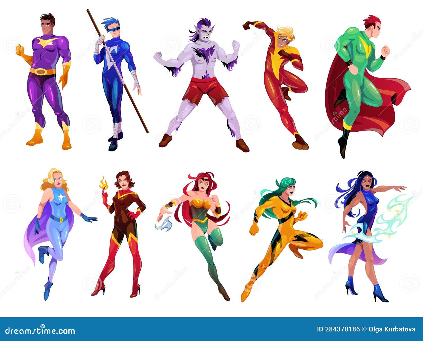 Wallpaper #a-peVJMBlwTYPL187Avi82 Superheroes Characters Set Vector Illustration Cartoondealercom