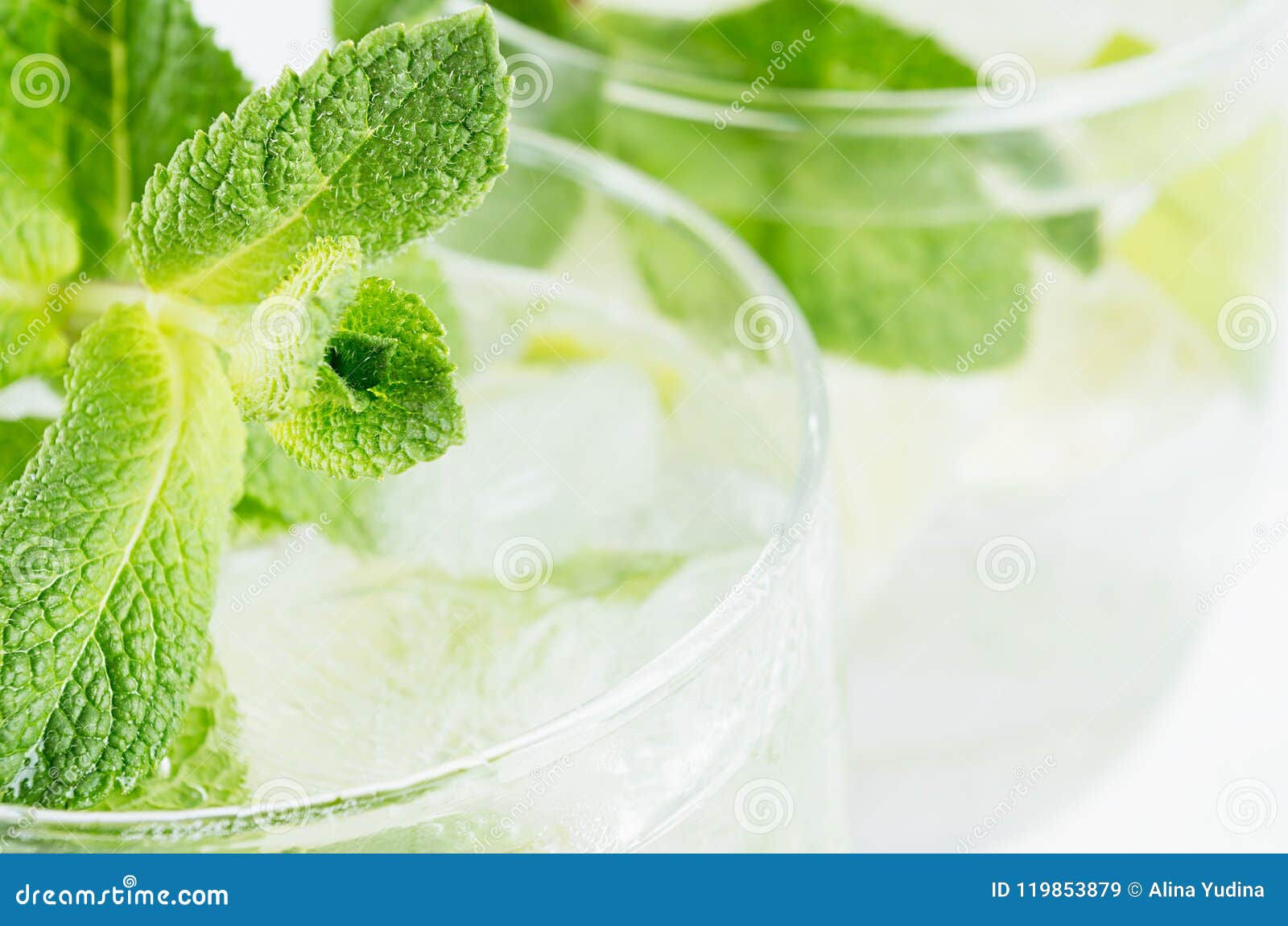 Wallpaper #JWcKB5MBSpphPi3-RcQo83 Sprig Fresh Mint on Summer Cool Lemonade in Glasses with Lime Ice