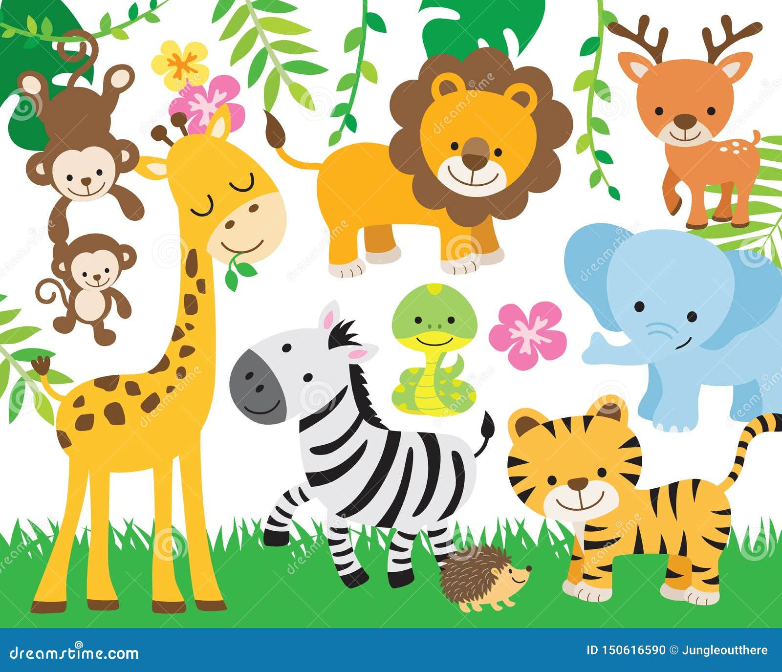 Wallpaper #pH1T8o4Bnwiau_P6AAvR32 Safari Animals and Birds Vector Illustration Set Cartoondealercom