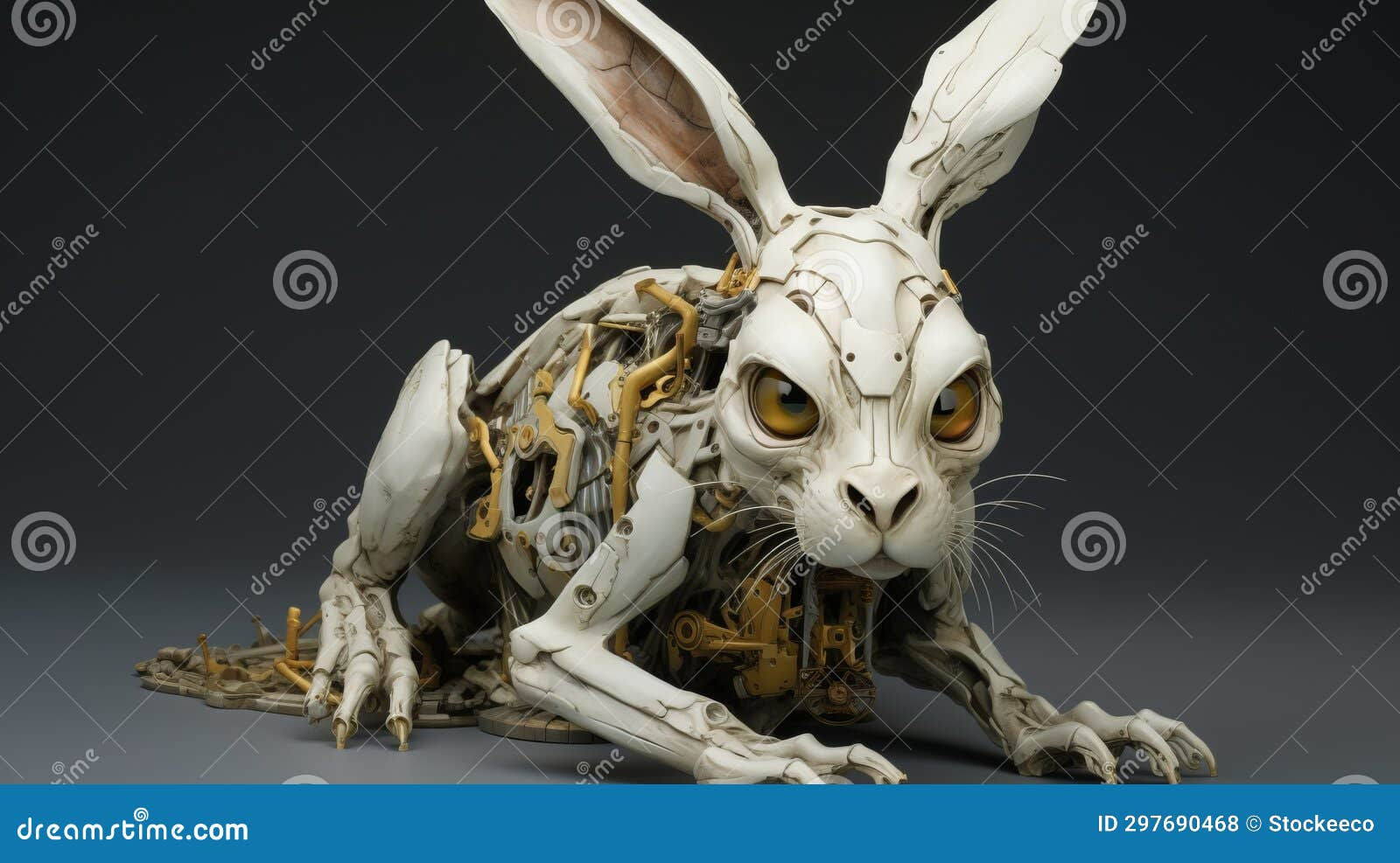 Wallpaper #qa3MMZMBKf019FdaUxGB33 Intricate Cyberpunk Rabbit Sculpture with Hyper Detailed Features Stock