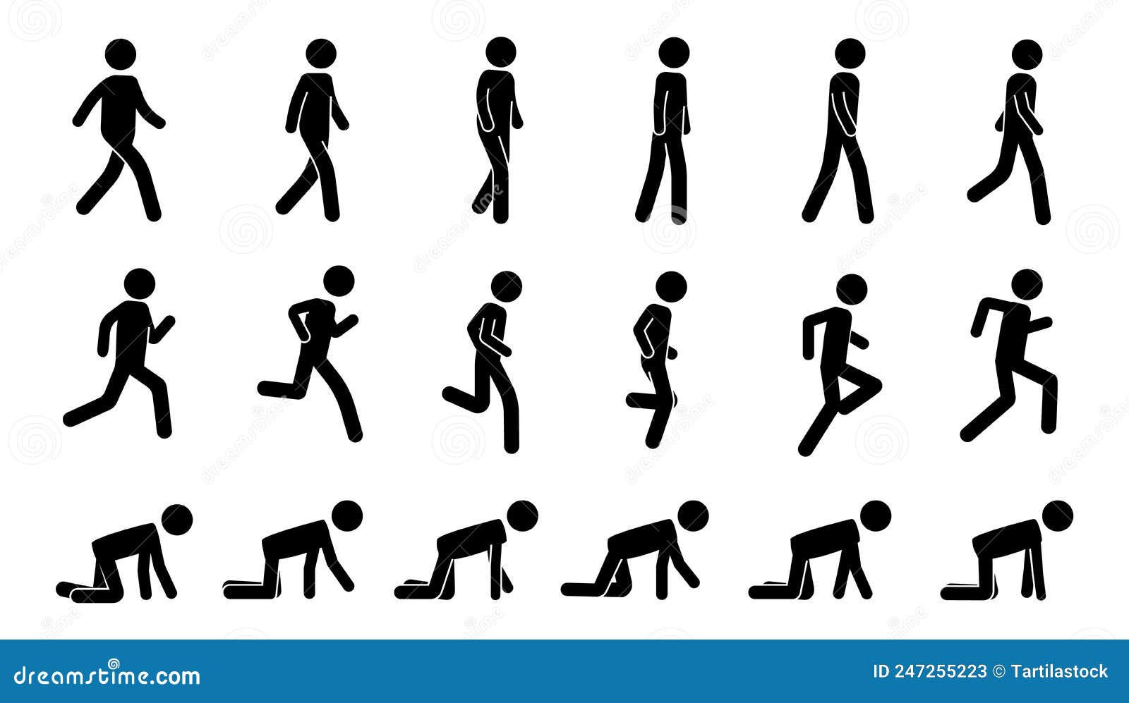 Wallpaper #vmczCZMBSpphPi3-o86c24 Stick Man Walk Black Animation Kit of Walking Running and Crawling
