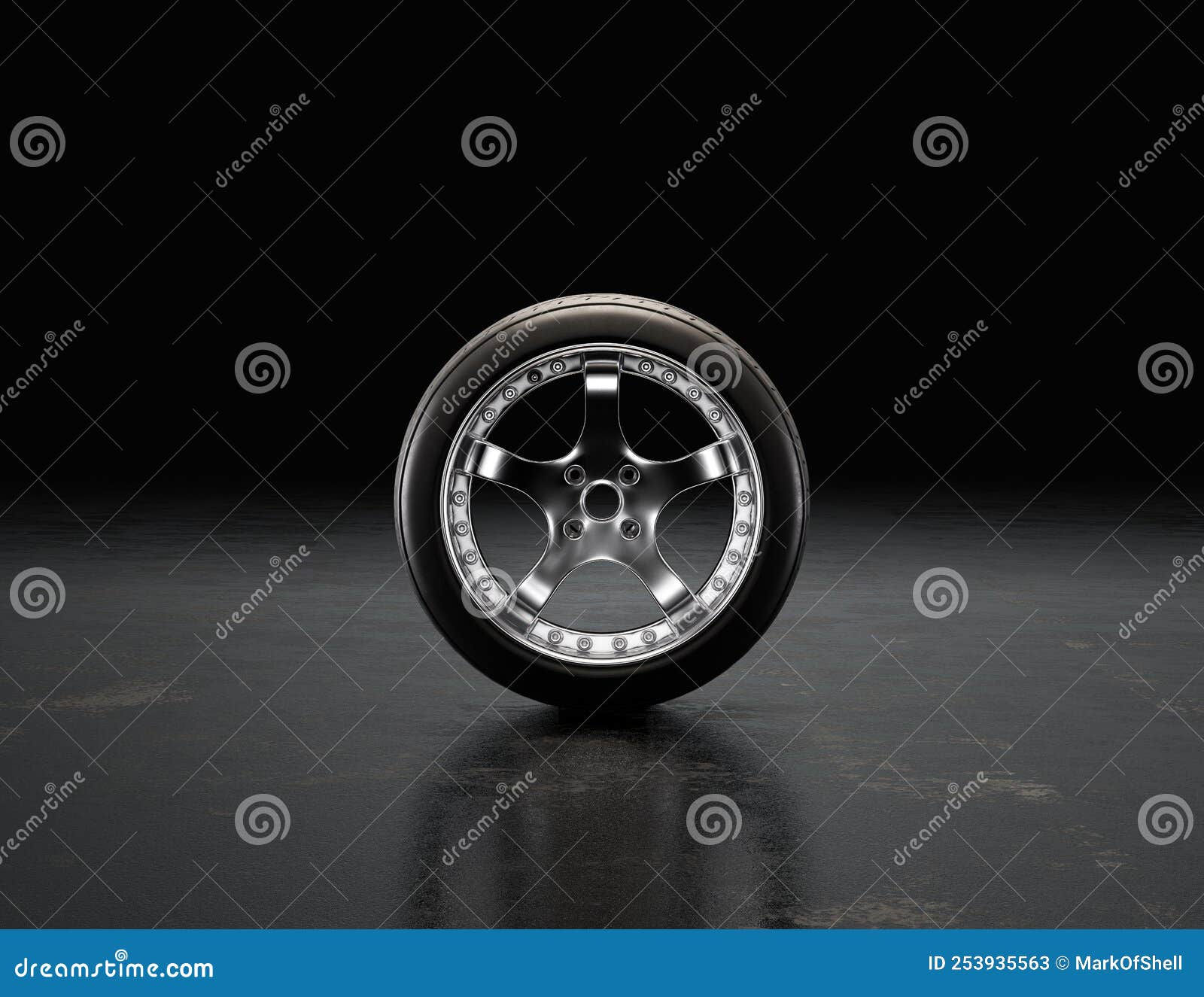 Wallpaper #L2fW-JIBSpphPi3-24sl366 Single Car Wheel on a Garage Floor from Front View Rubber Tire with